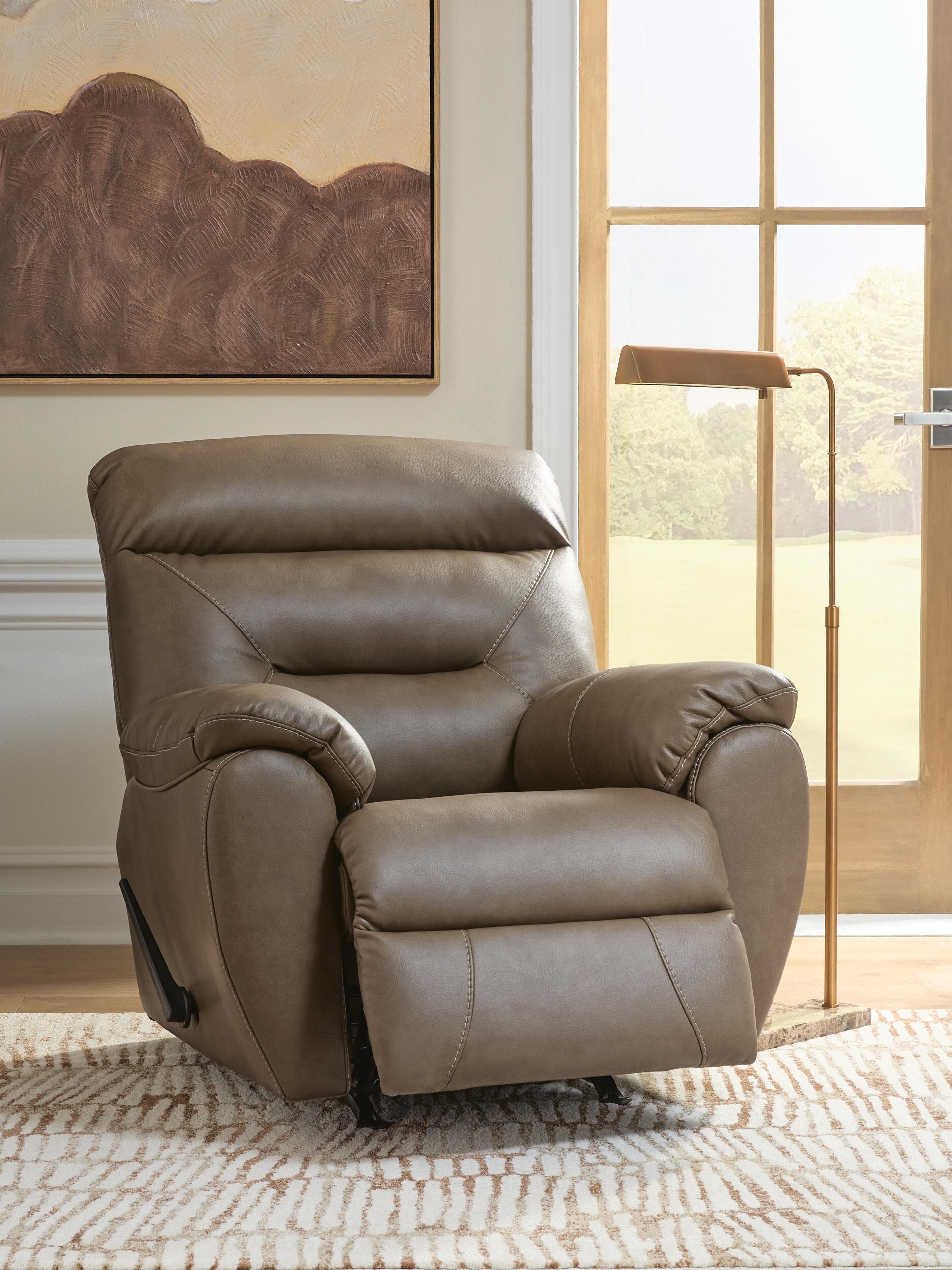 Pittsman Recliner — Brown/Beige — view 7