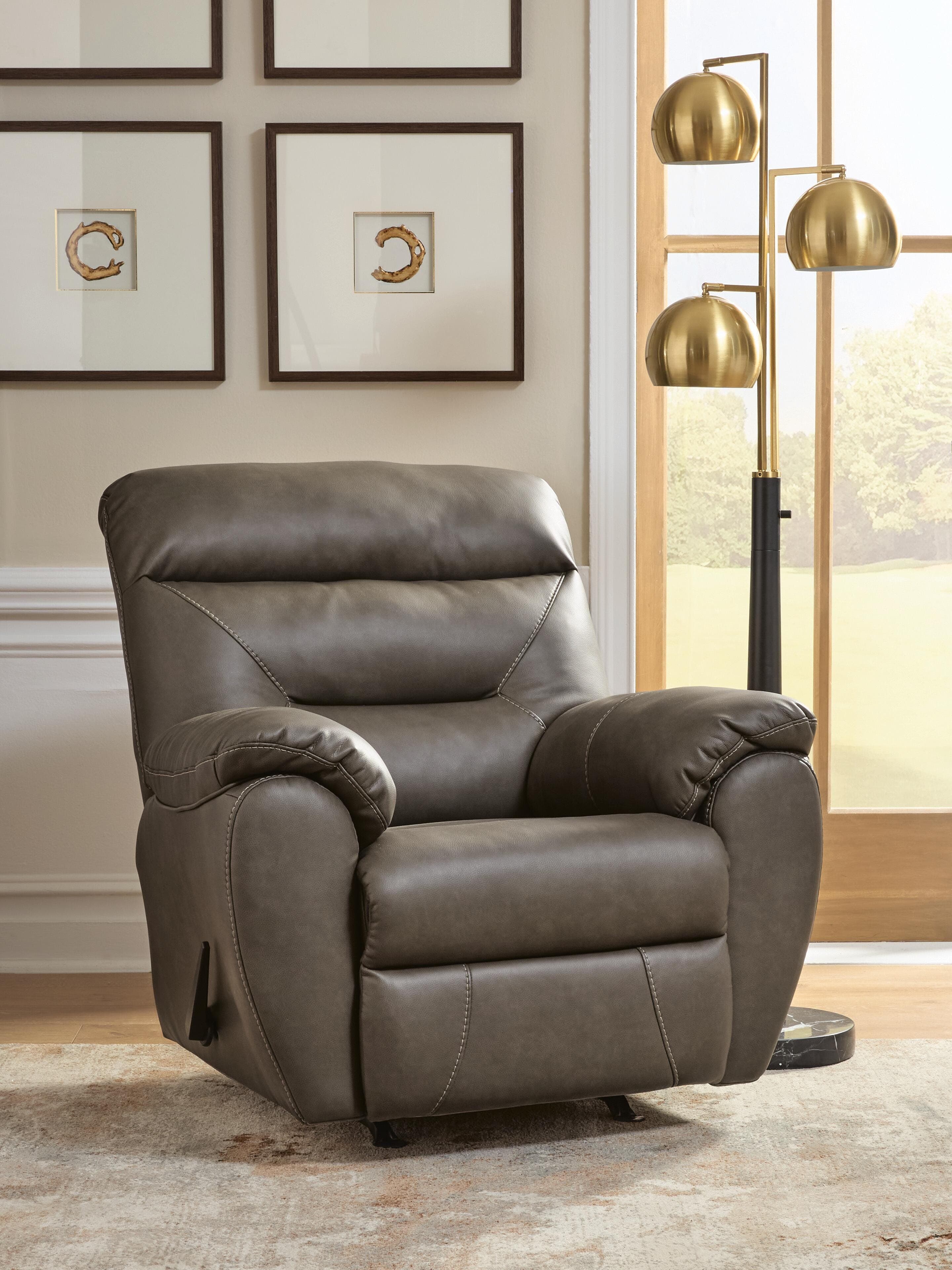 Pittsman Recliner — Black/Gray — view 2