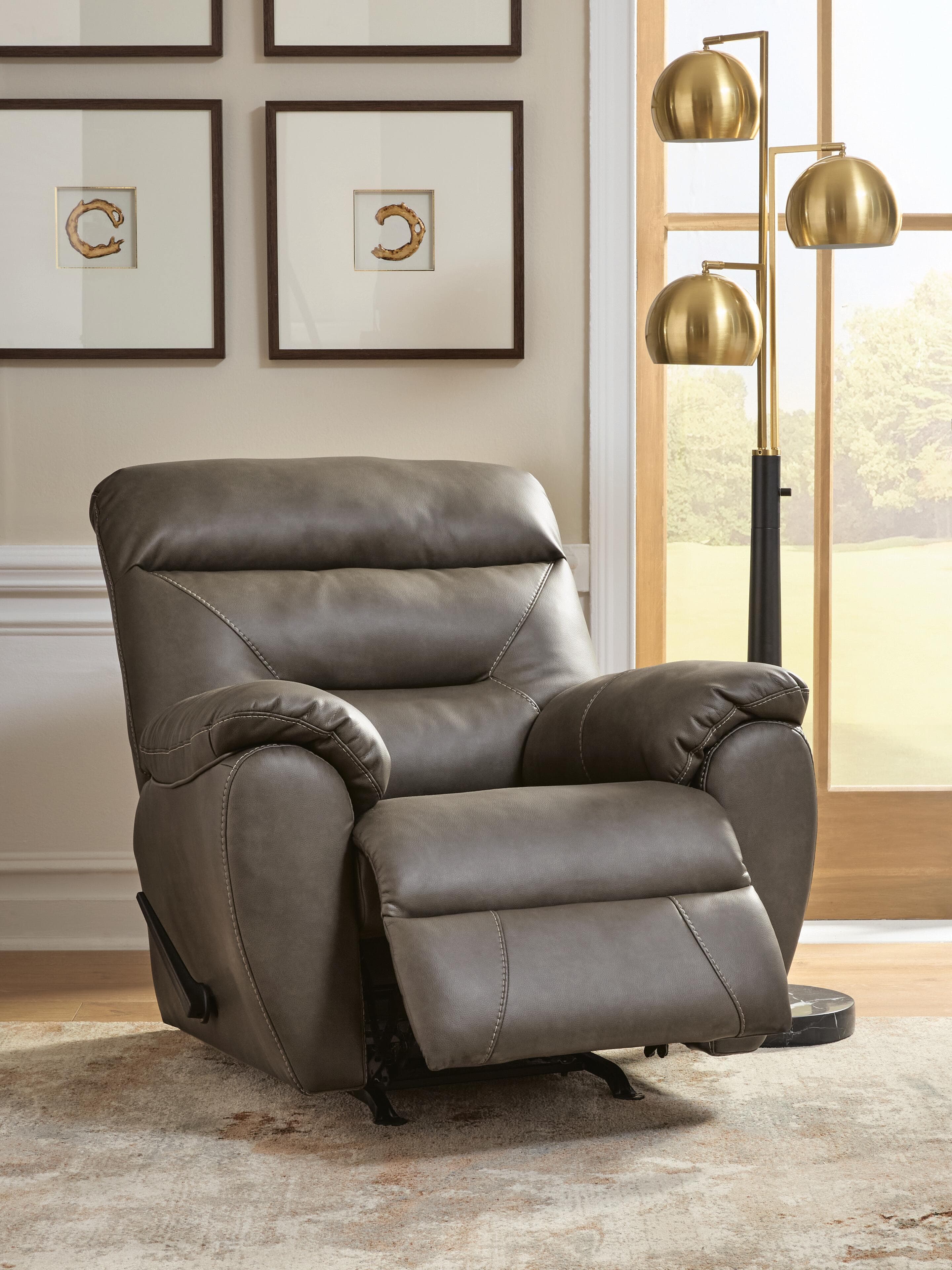 Pittsman Recliner — Black/Gray — view 7