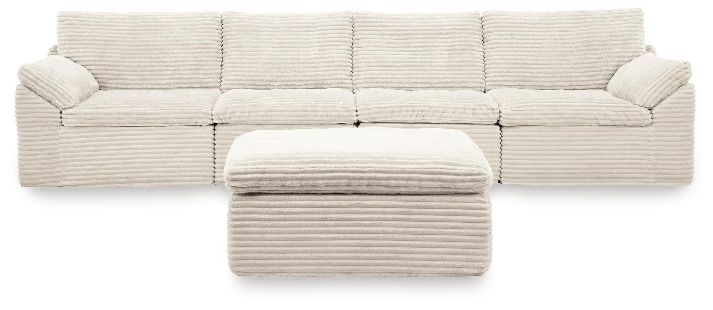 Canefield 4-Piece Sectional with Ottoman