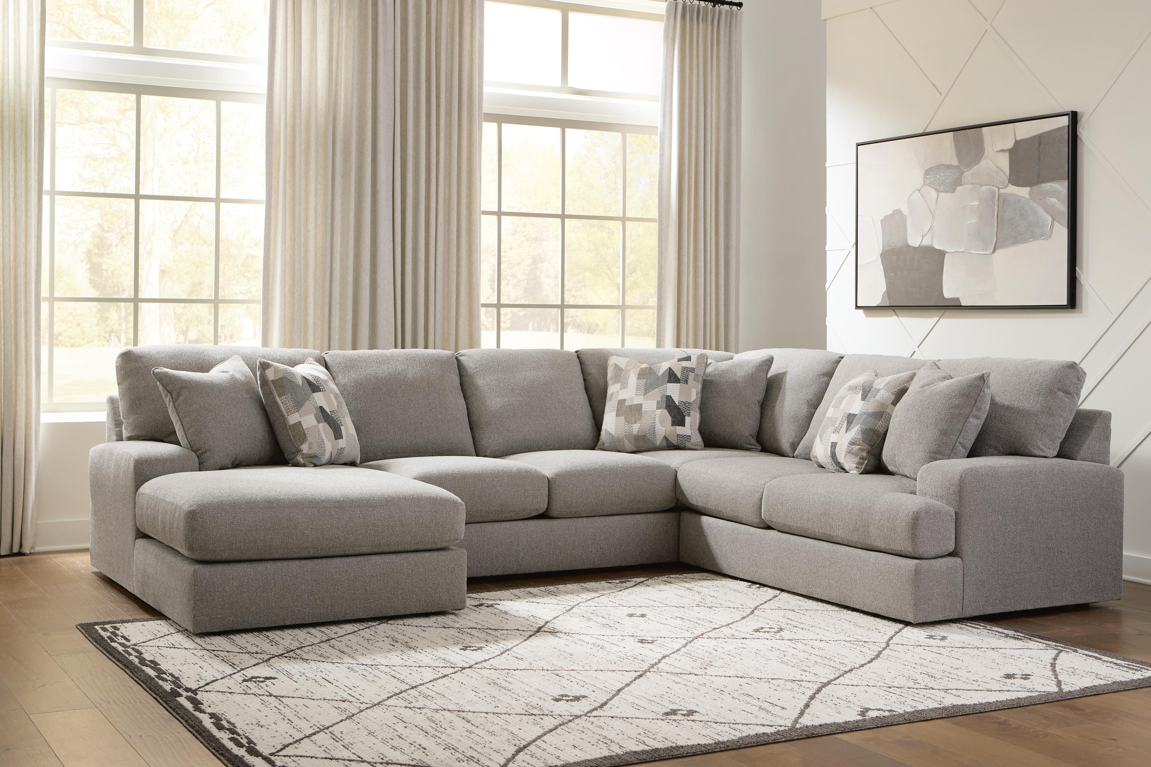 Lindon 3-Piece Sectional with Chaise — Smoke — view 2