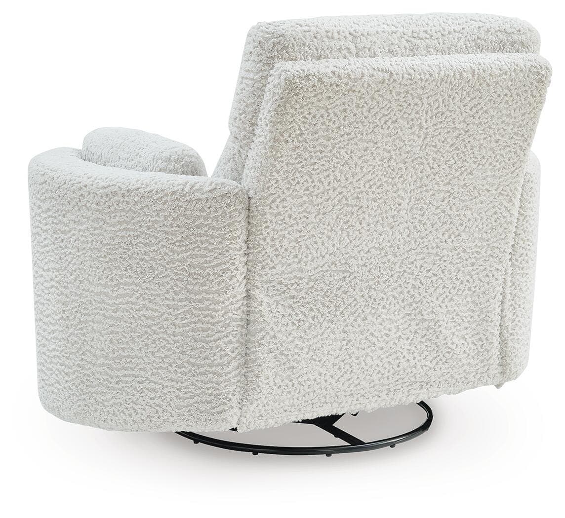 Moonrae Swivel Power Glider Recliner — White — view 5