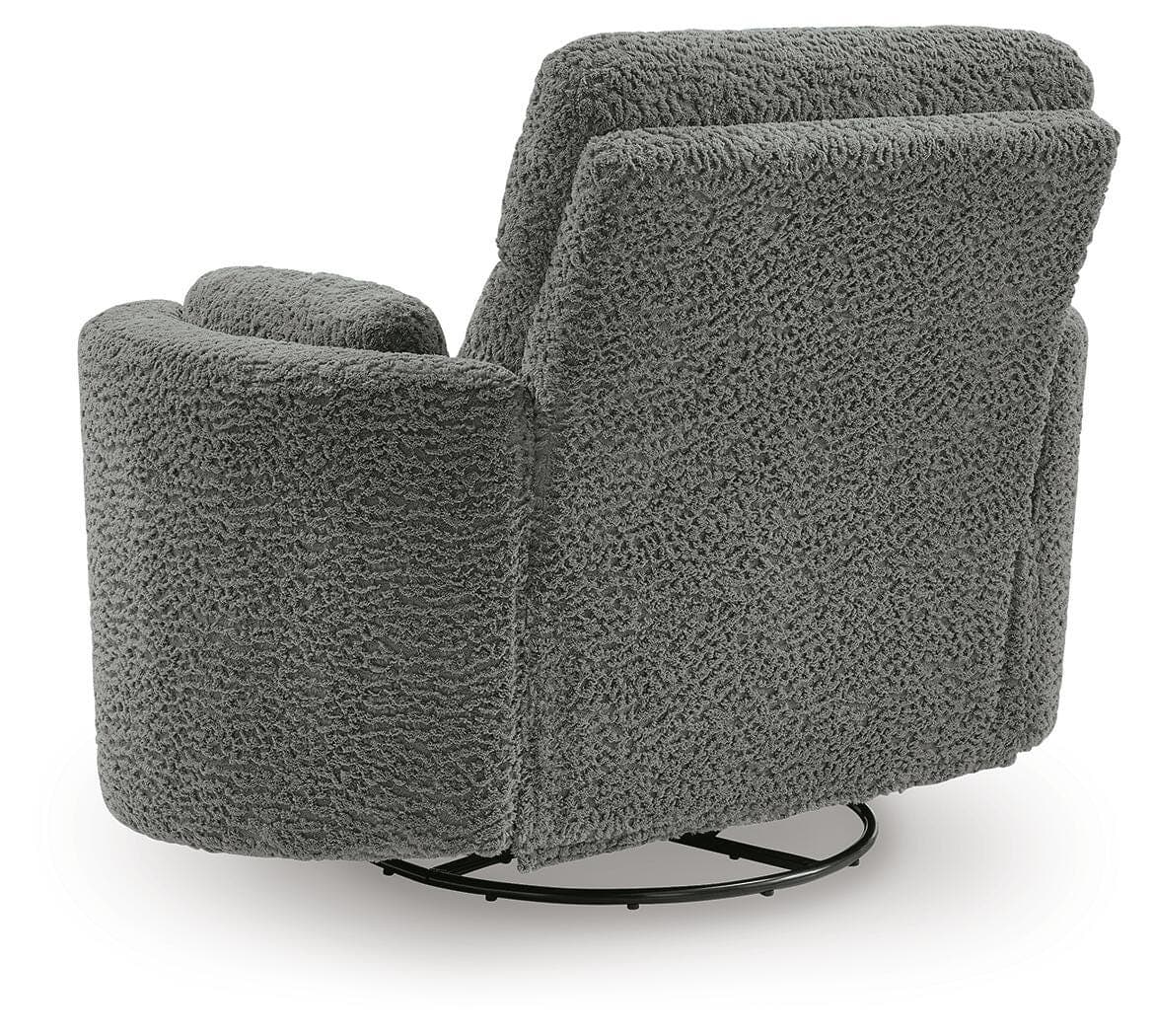 Moonrae Swivel Power Glider Recliner — Black/Gray — view 5