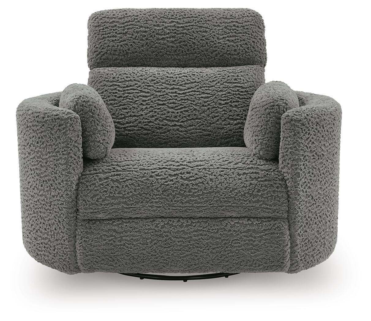 Moonrae Swivel Power Glider Recliner — Black/Gray — view 4