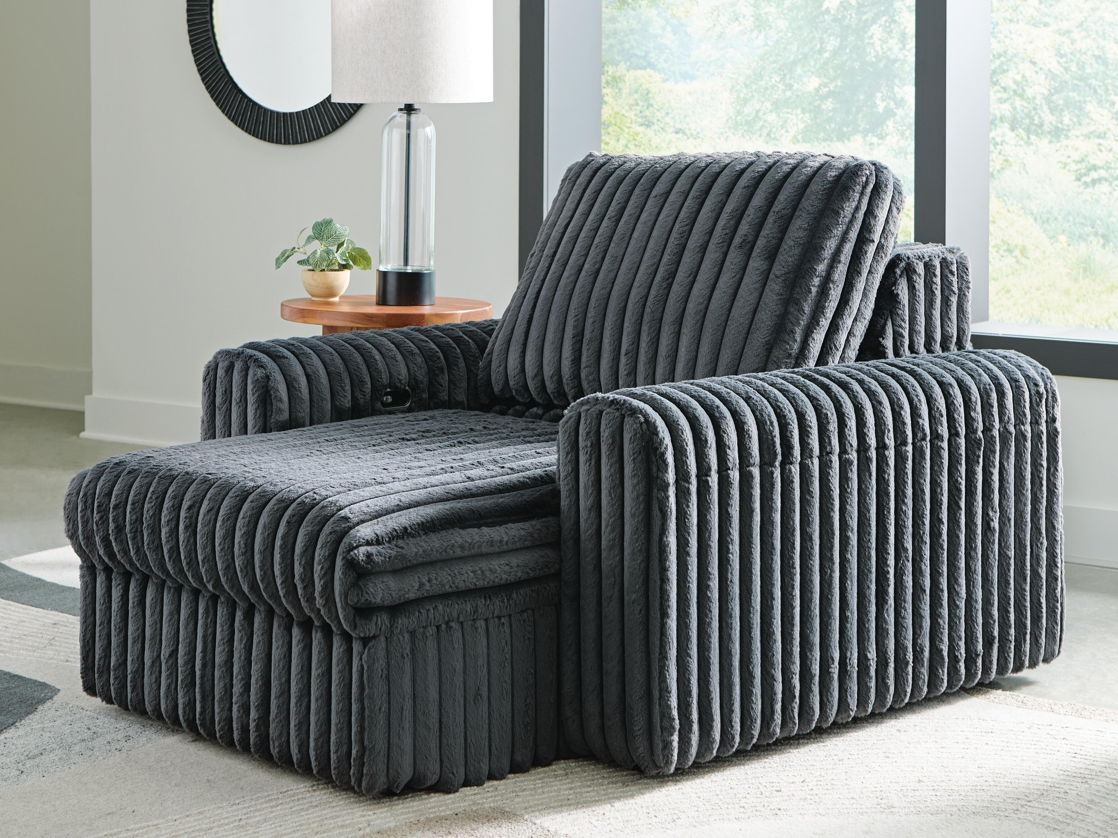 Chalmers Power Gliding Chaise — Black/Gray — view 6