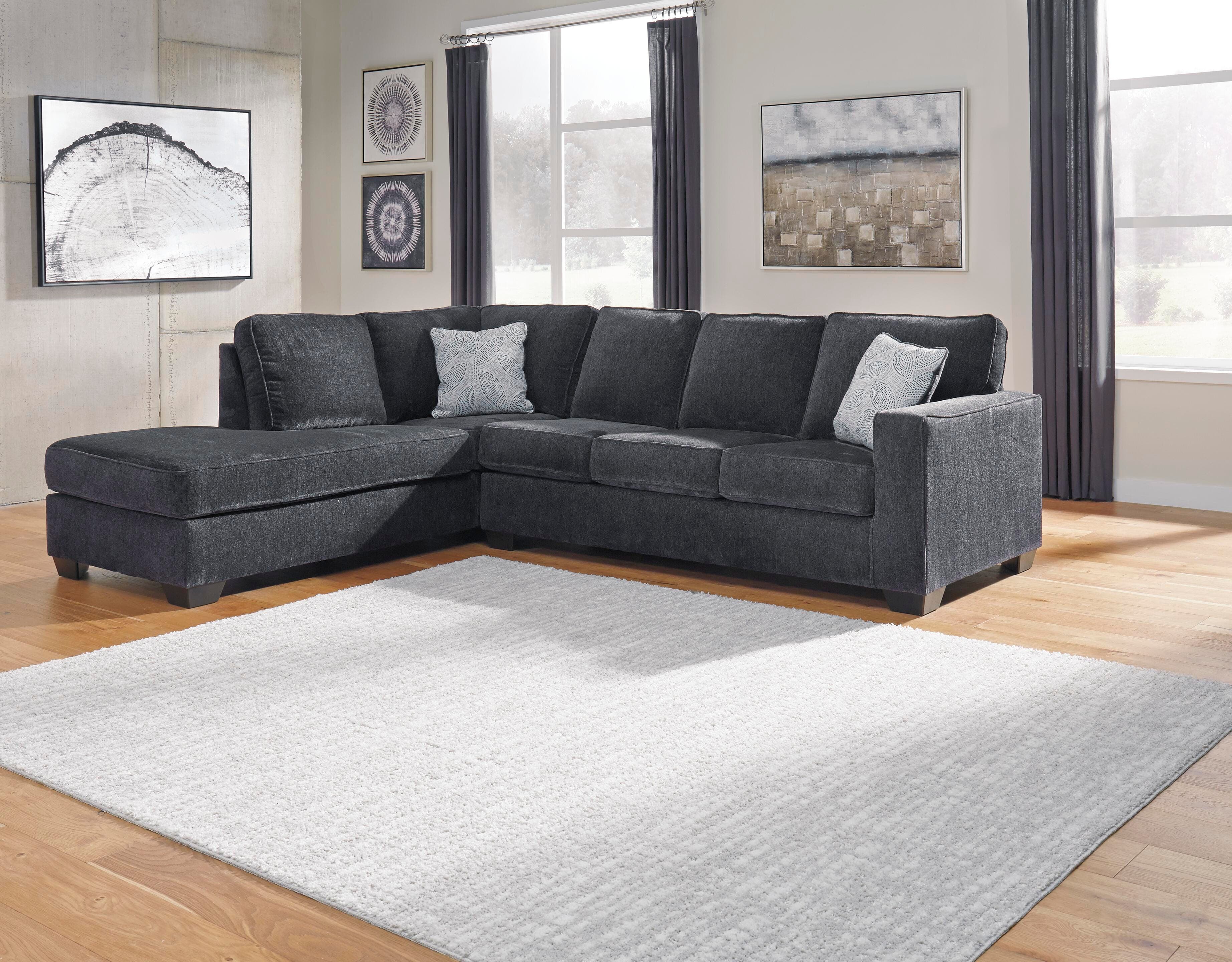 Altari 2-Piece Sleeper Sectional with Chaise — Black/Gray — view 3