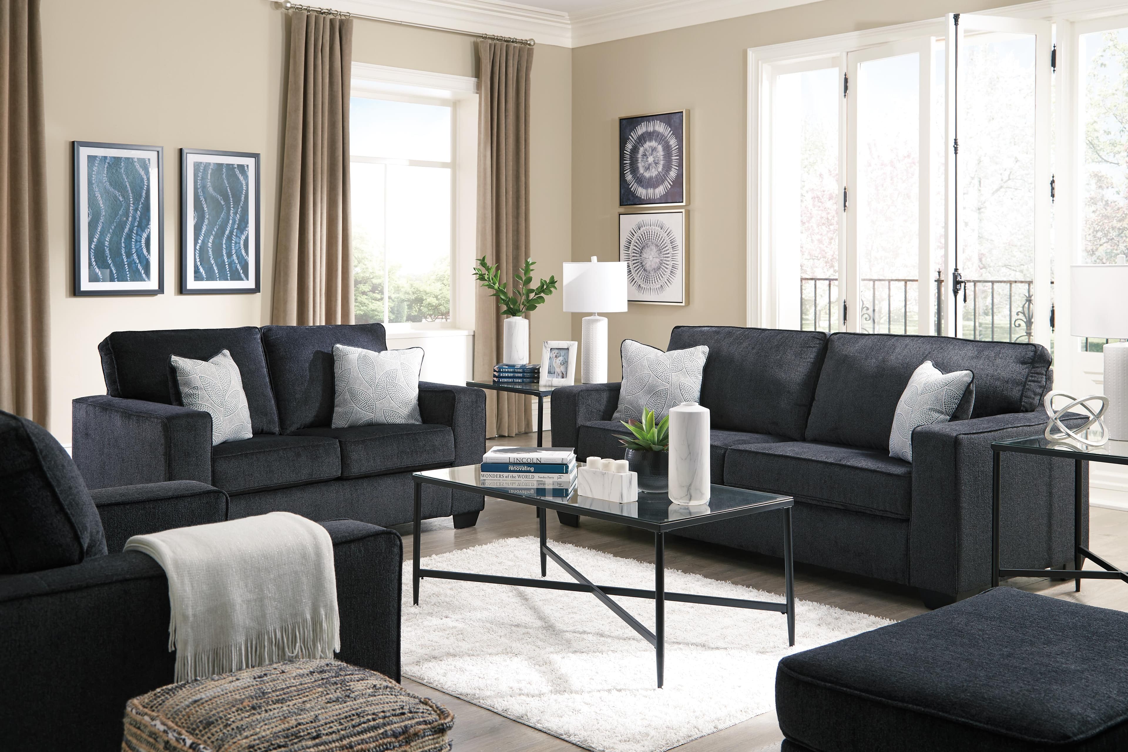 Altari Loveseat — Black/Gray — view 5