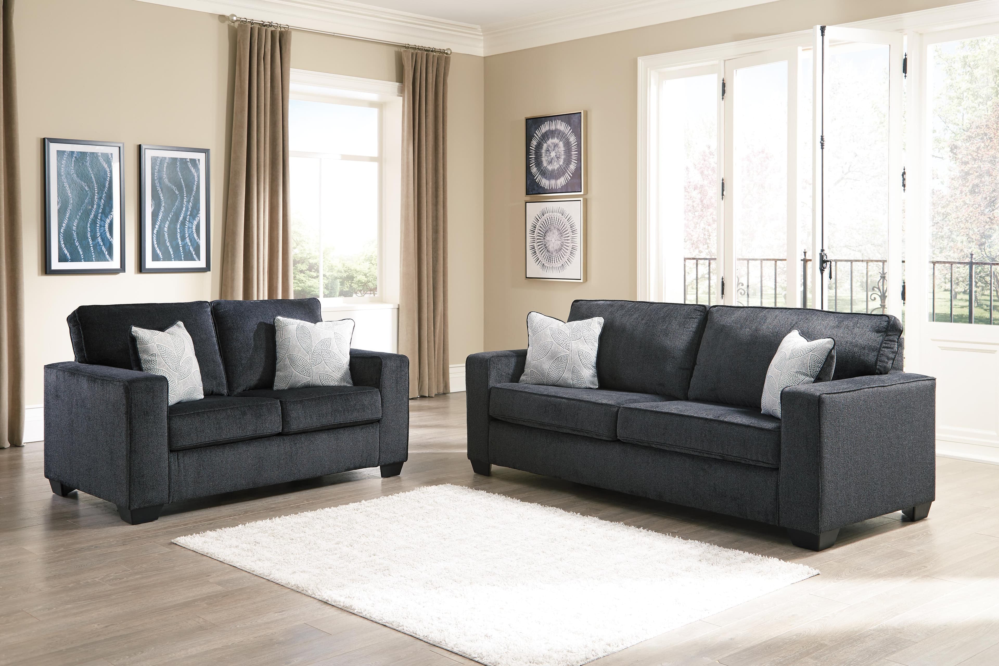 Altari Loveseat — Black/Gray — view 3