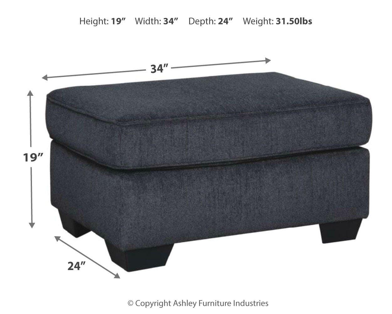 Altari Ottoman — Black/Gray — view 4