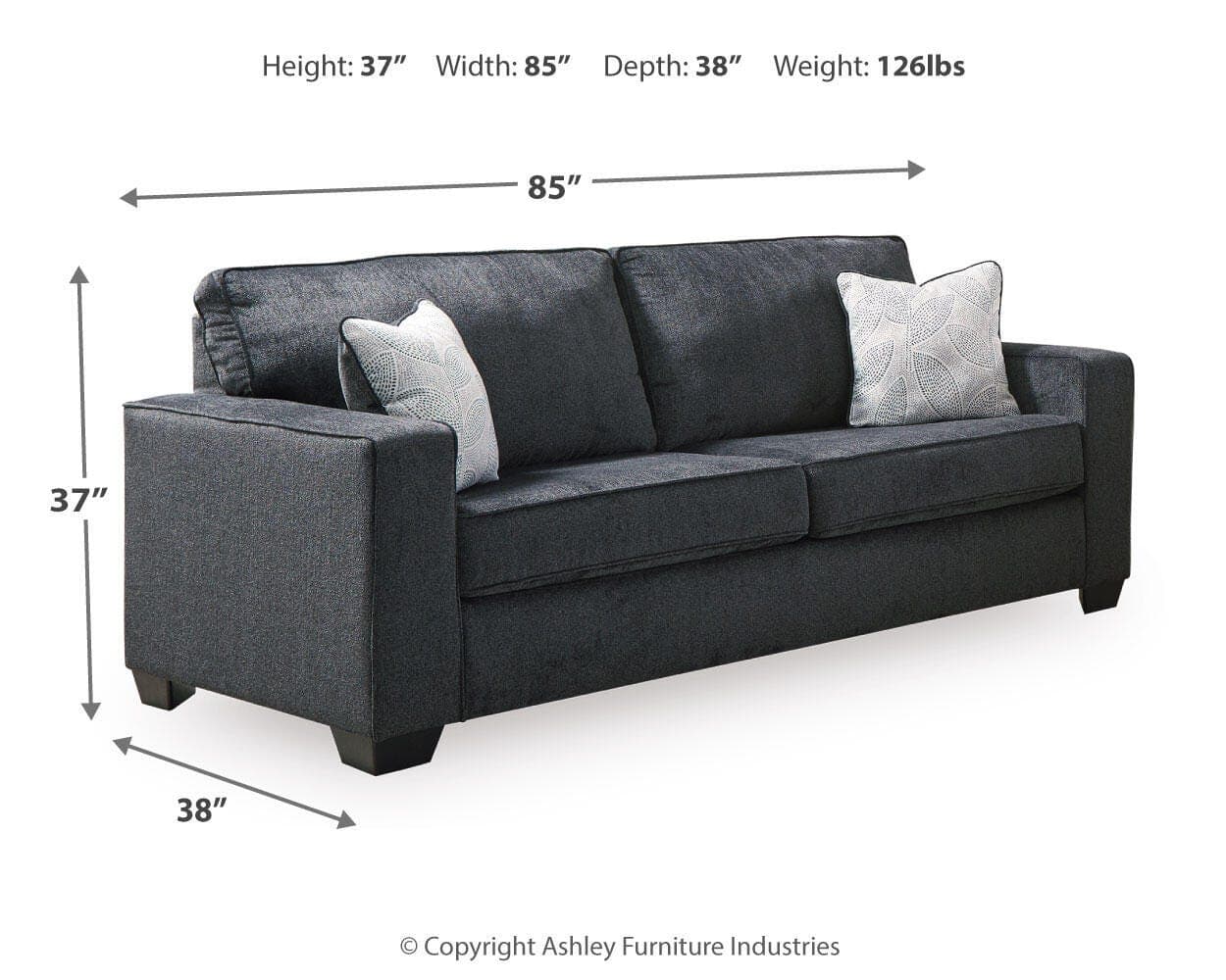 Altari Sofa — Black/Gray — view 4