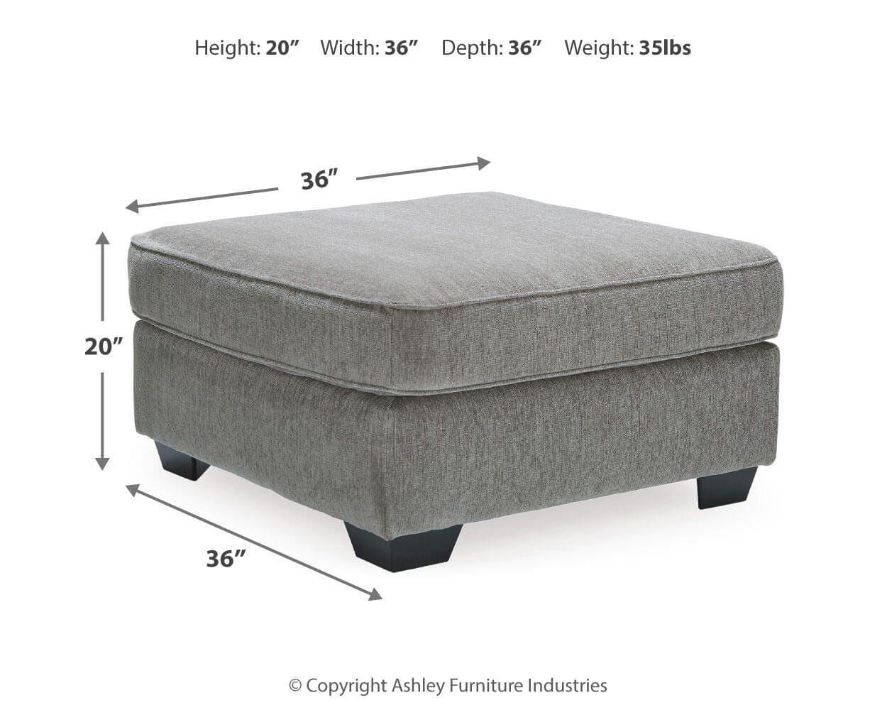 Altari Oversized Accent Ottoman — Black/Gray — view 4