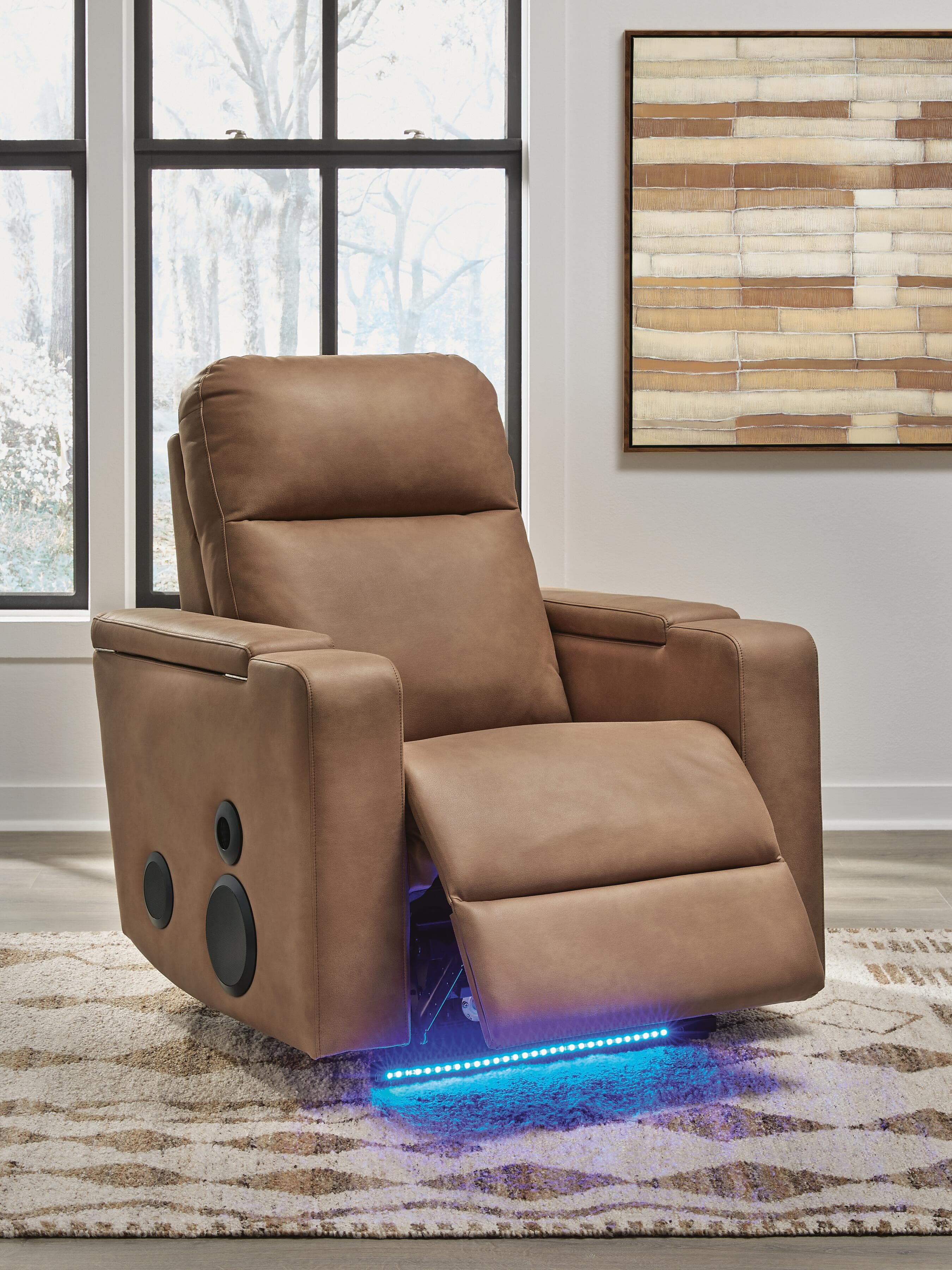 Flinlock Power Glider Recliner with Audio System — Brown/Beige — view 5