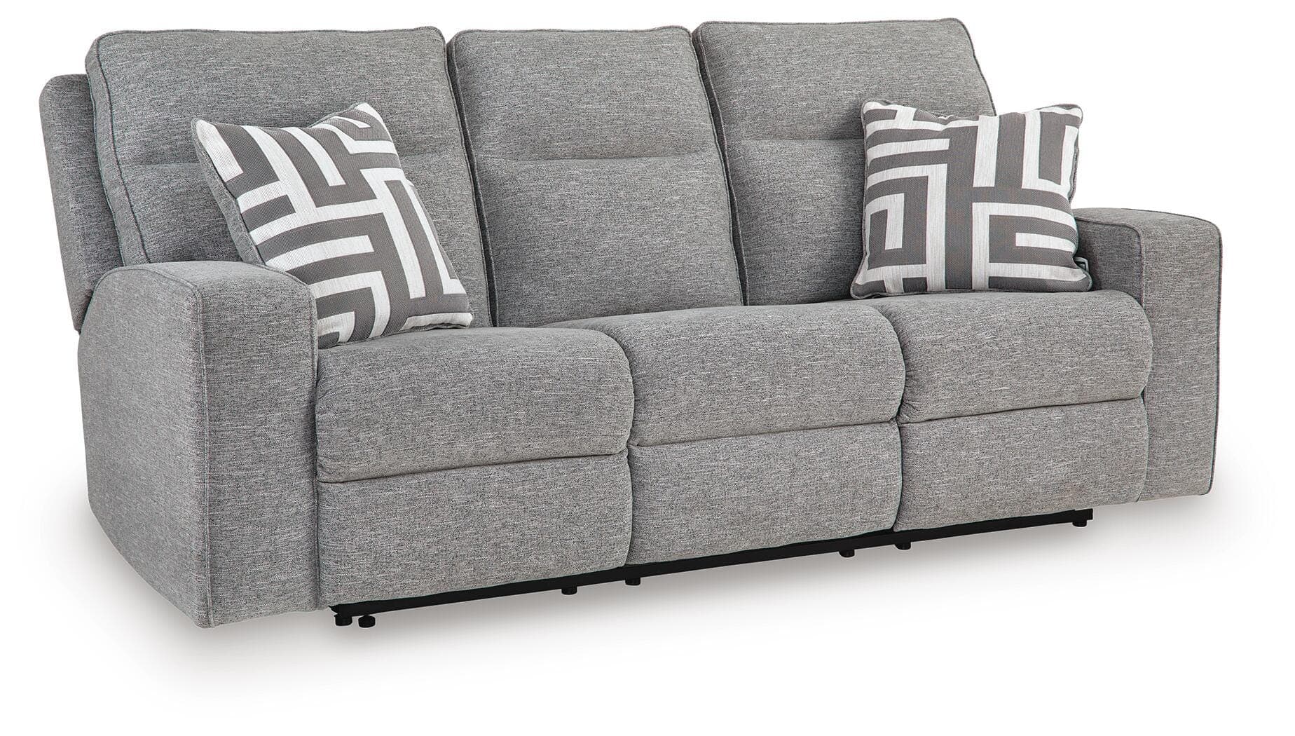 Biscoe Power Reclining Sofa — Black/Gray — view 3