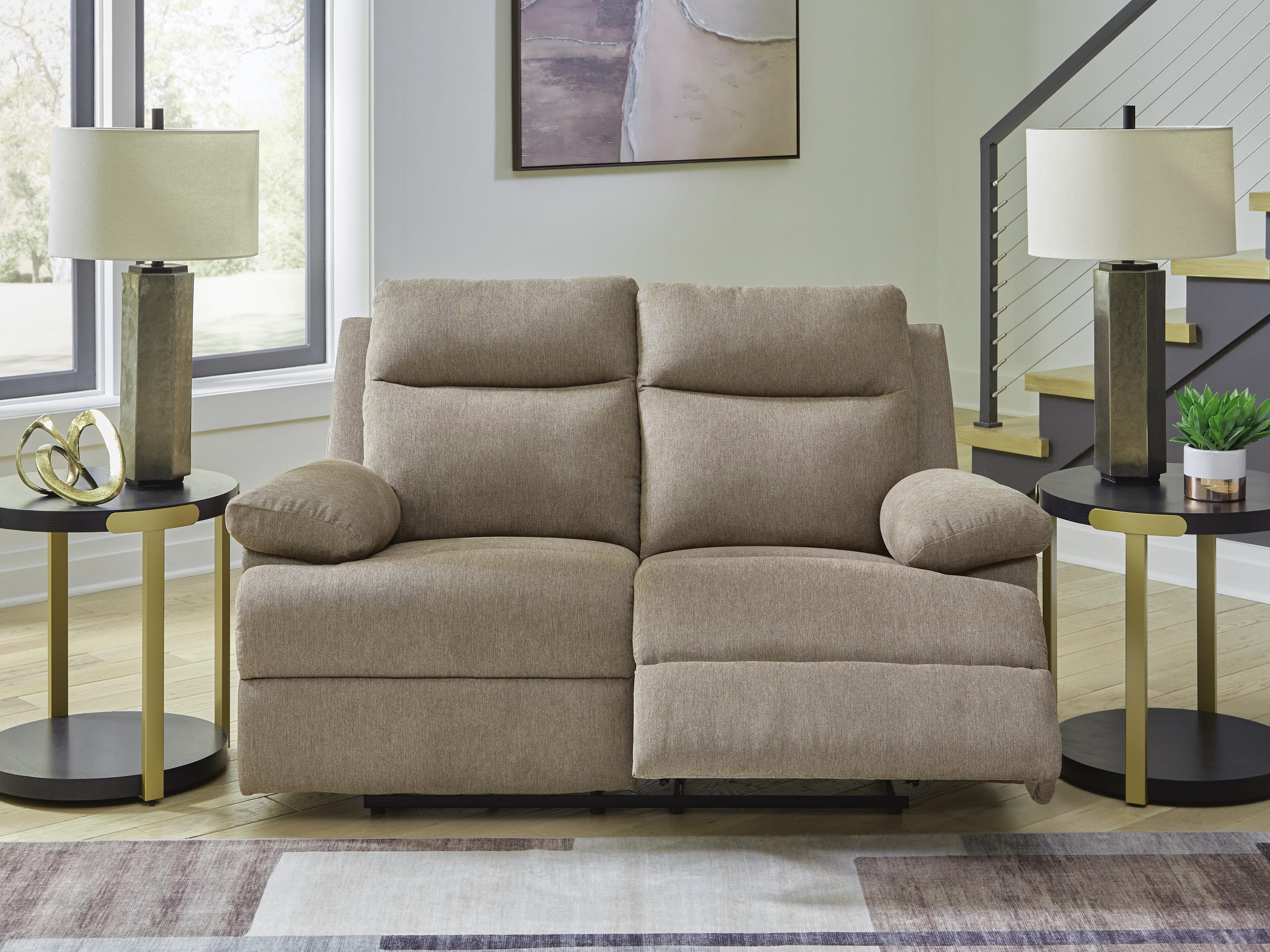 Tarrant Reclining Loveseat — Brown/Beige — view 2