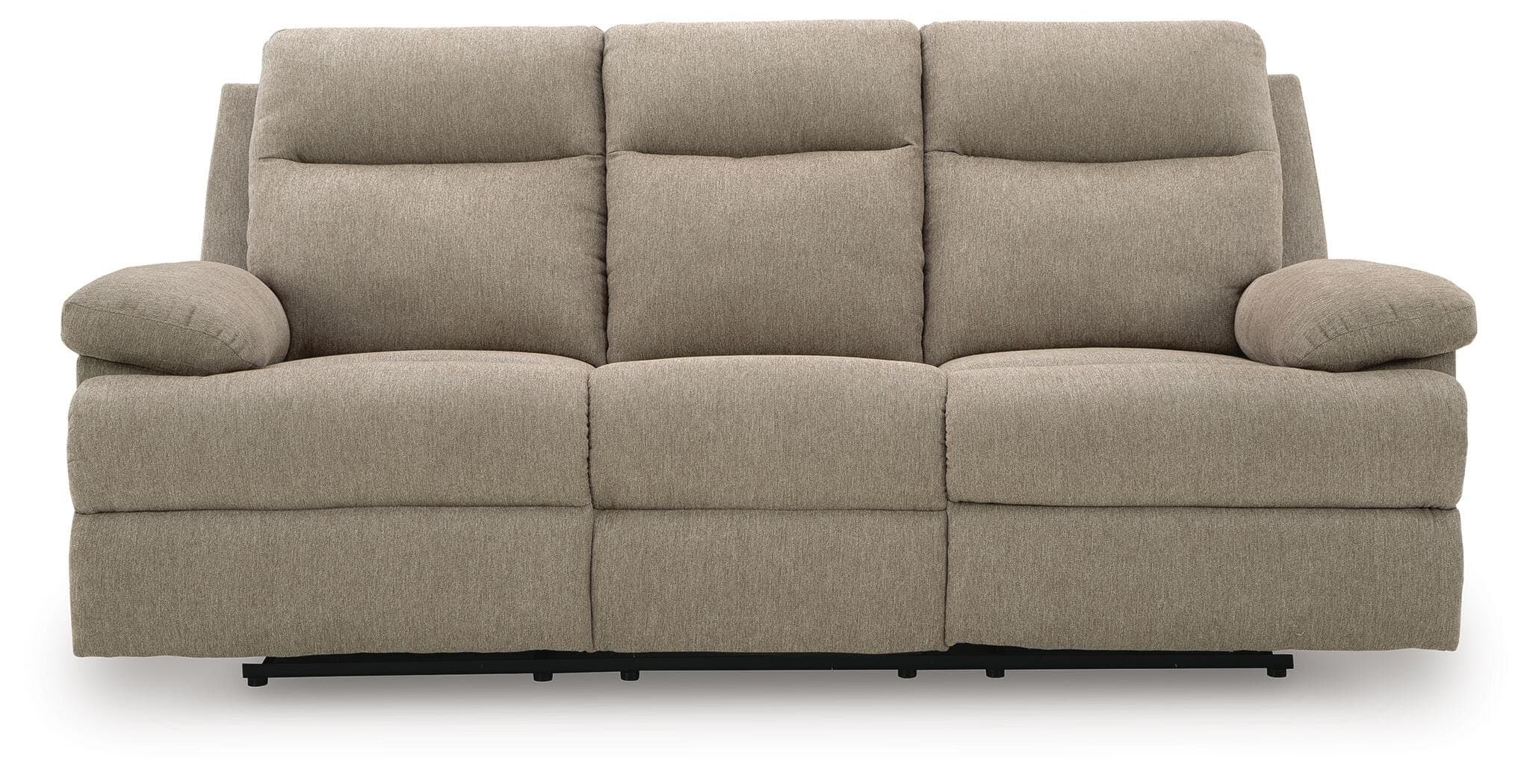 Tarrant Reclining Sofa with Drop Down Table — Brown/Beige — view 4