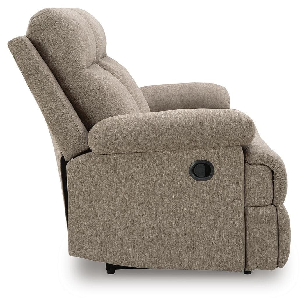 Tarrant Reclining Sofa with Drop Down Table — Brown/Beige — view 6