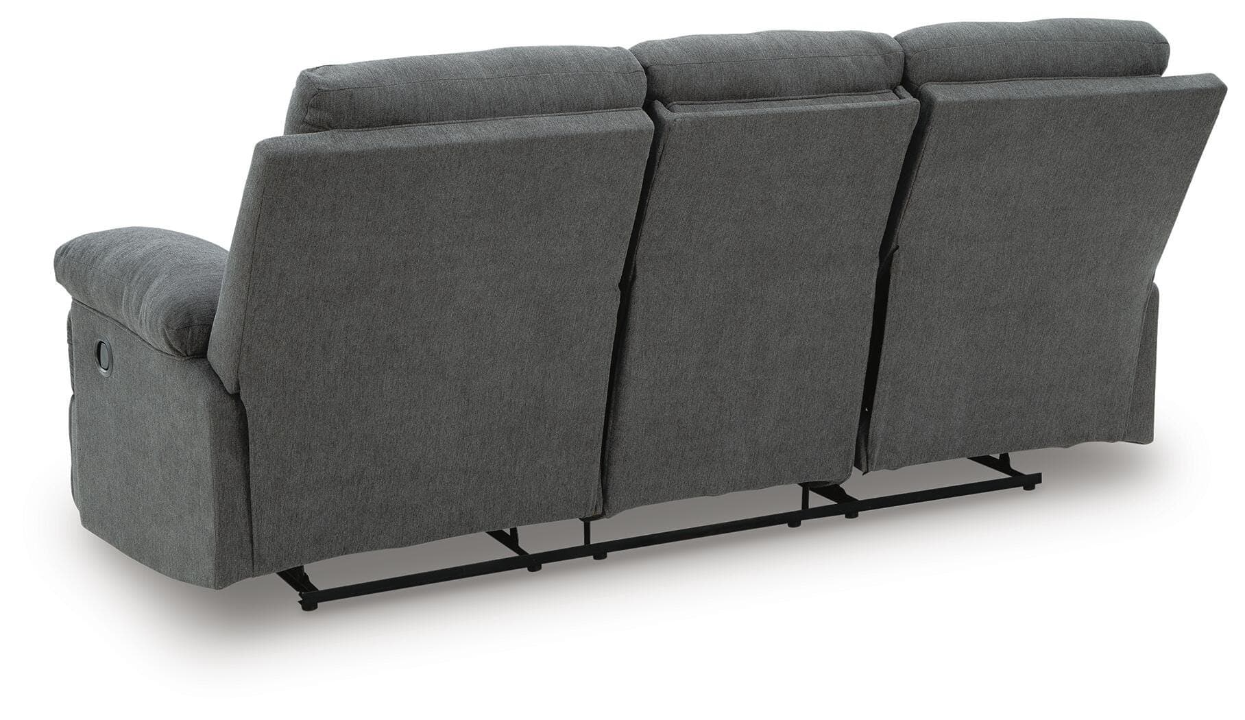 Tarrant Reclining Sofa with Drop Down Table — Black/Gray — view 6