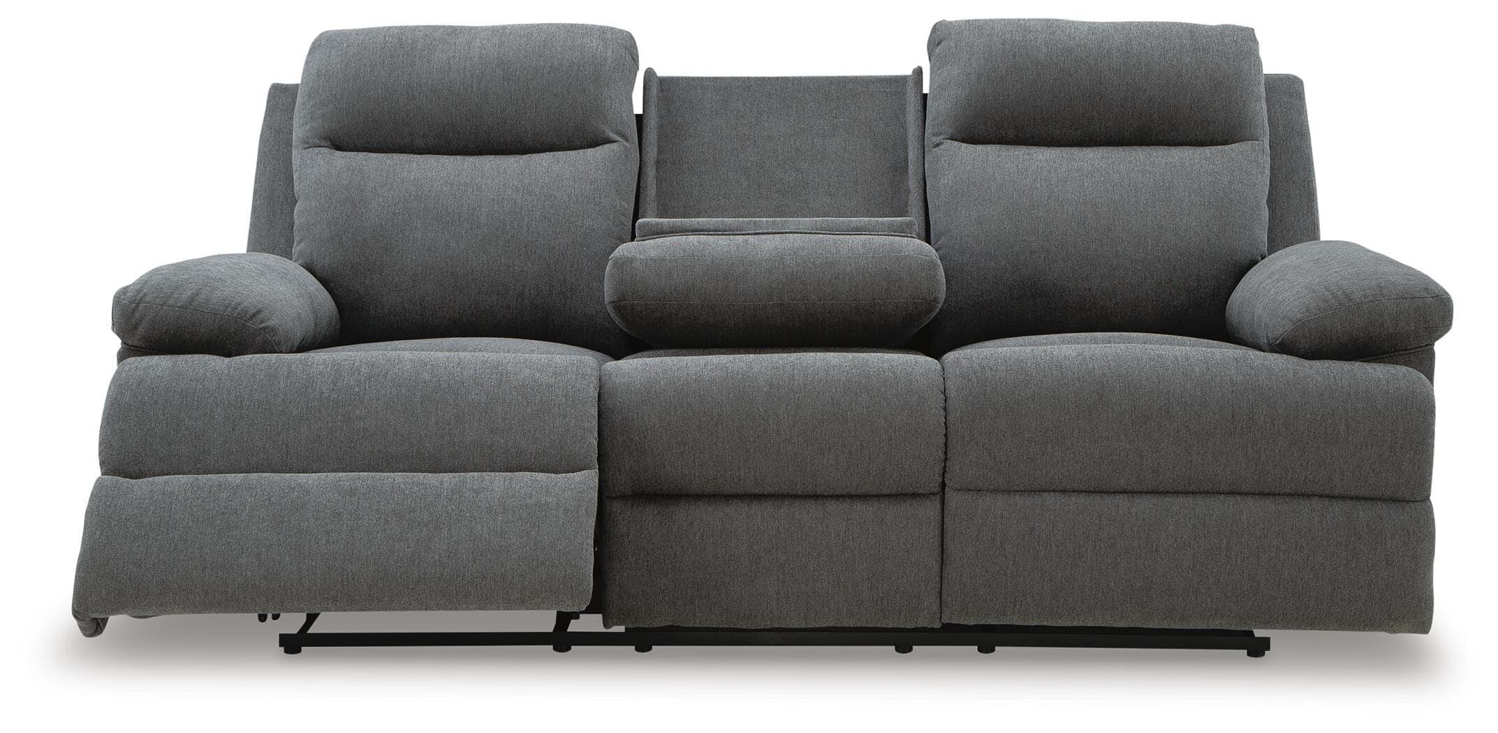 Tarrant Reclining Sofa with Drop Down Table — Black/Gray — view 5
