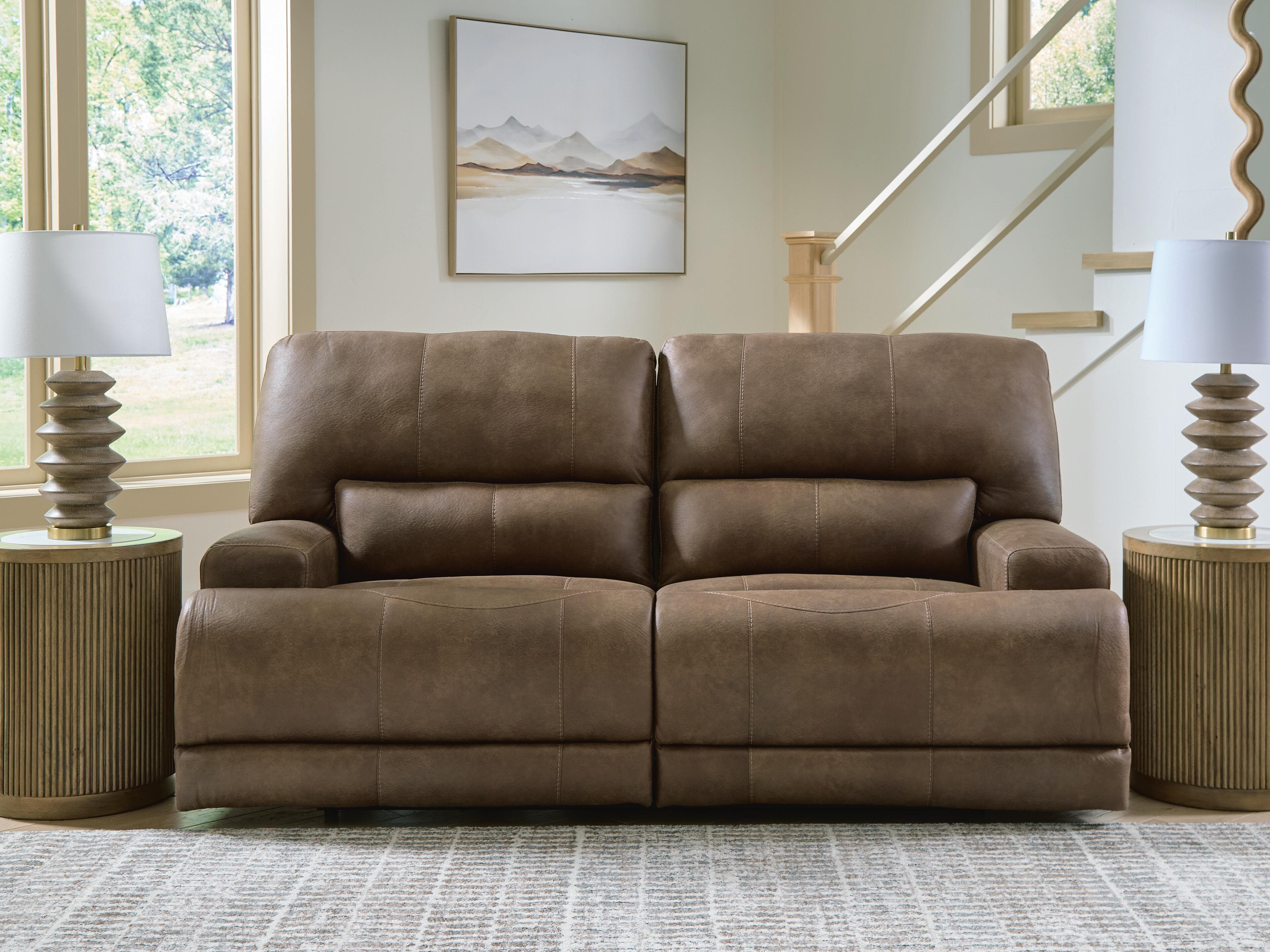 Time-Piece Power Reclining Sofa — Brown/Beige — view 2