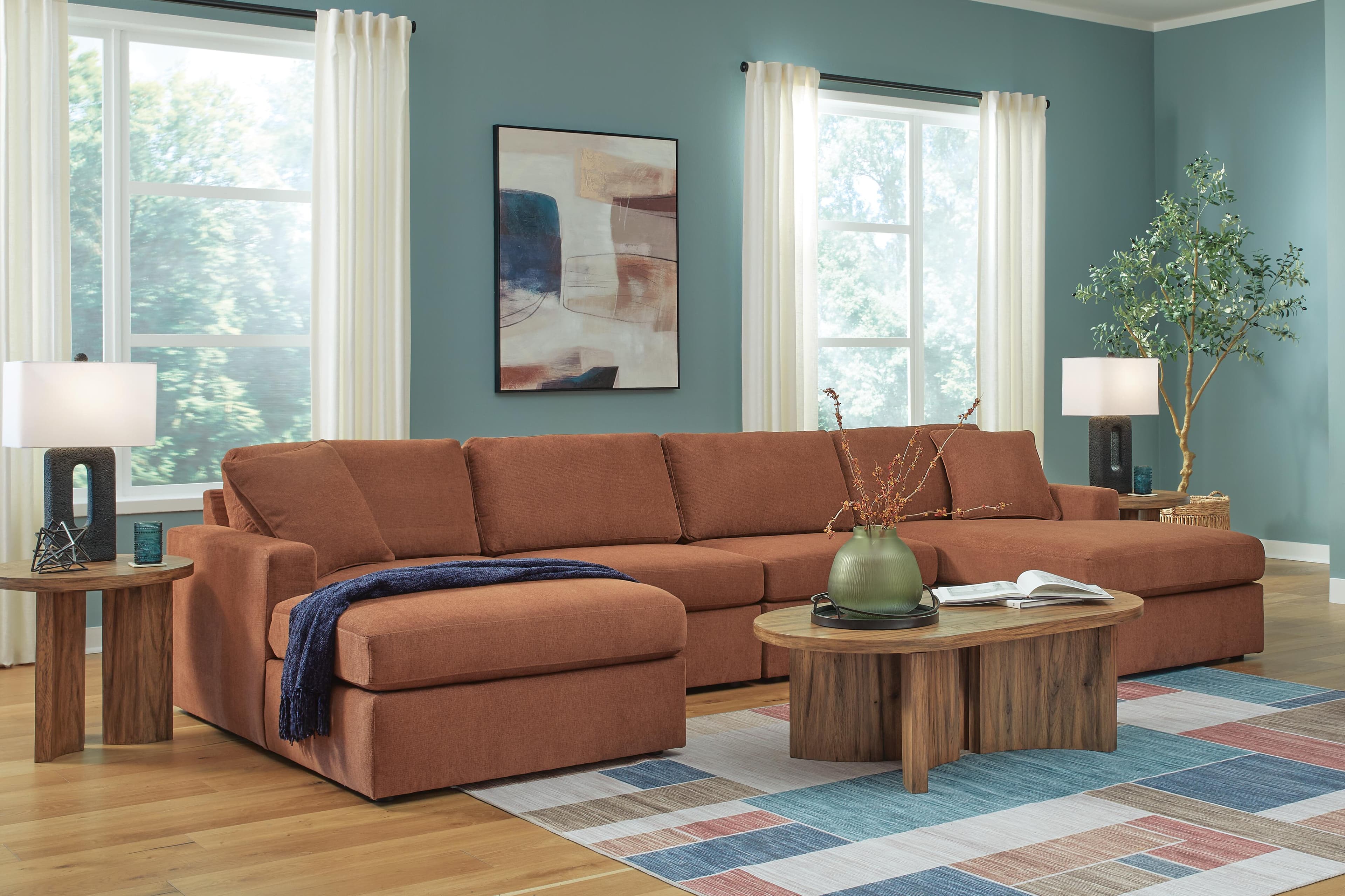 Modmax 4-Piece Sectional with Chaise — Orange — view 3