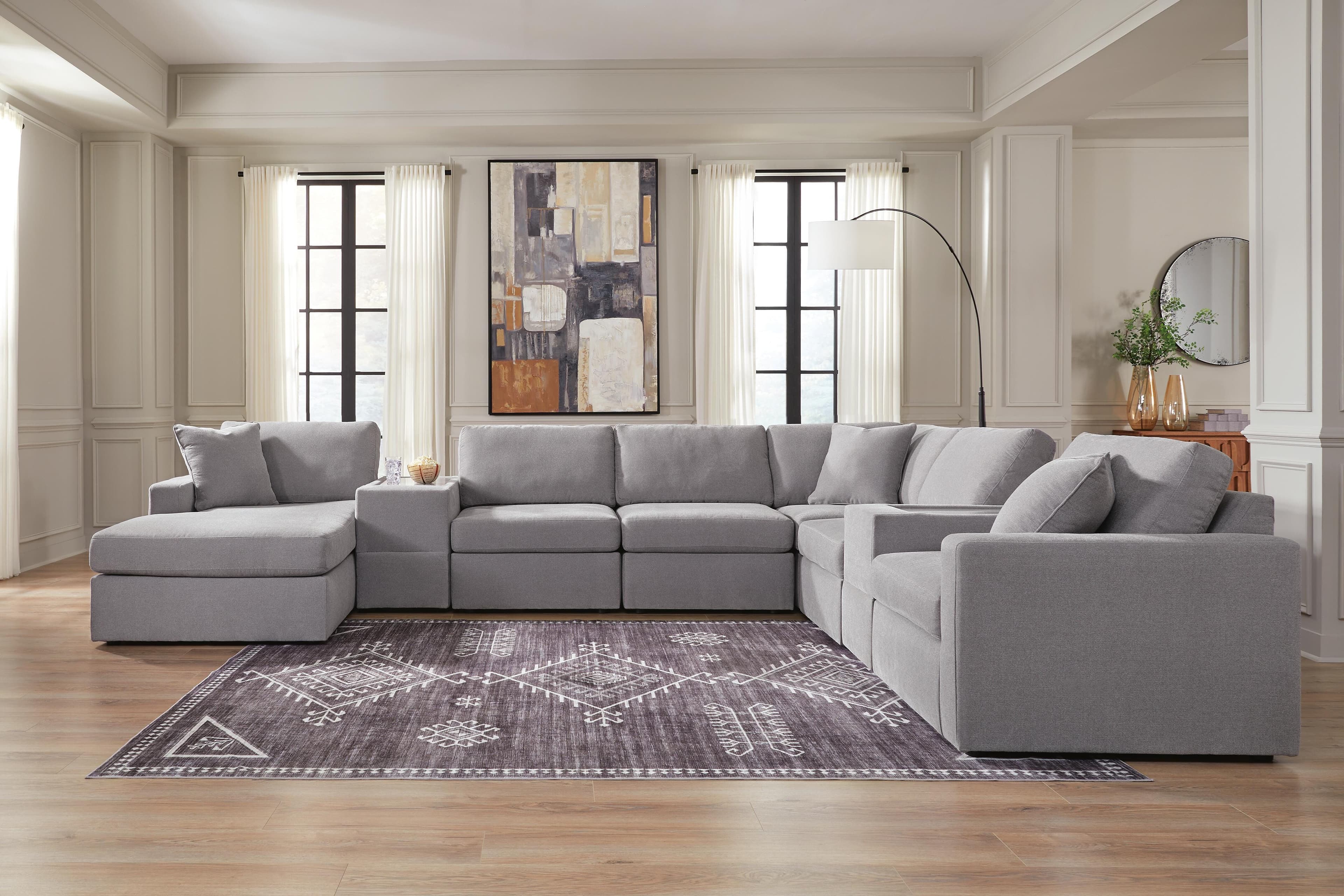 Modmax 8-Piece Sectional with Chaise — Black/Gray — view 2