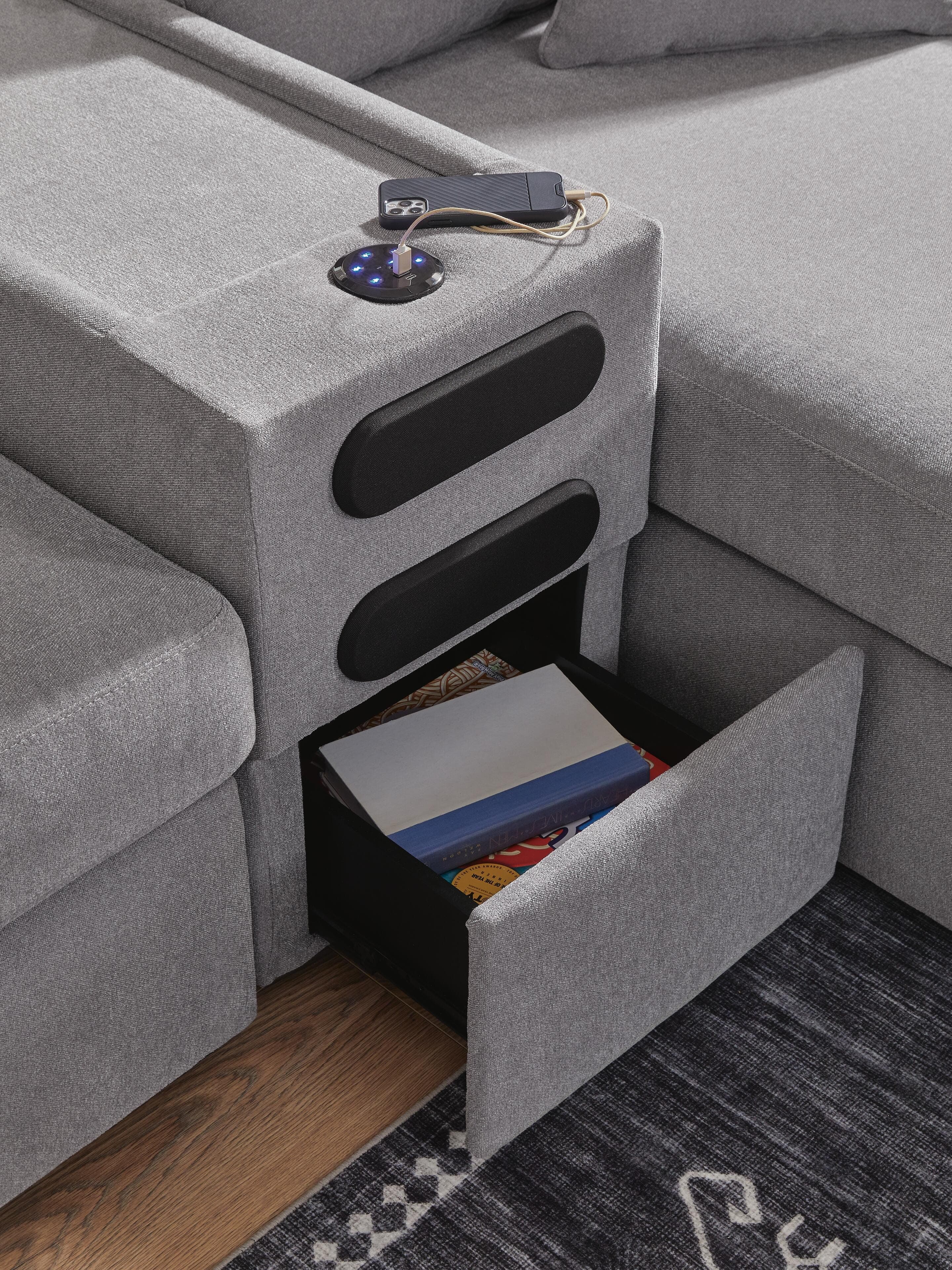 Modmax 6-Piece Sectional — Black/Gray — view 7