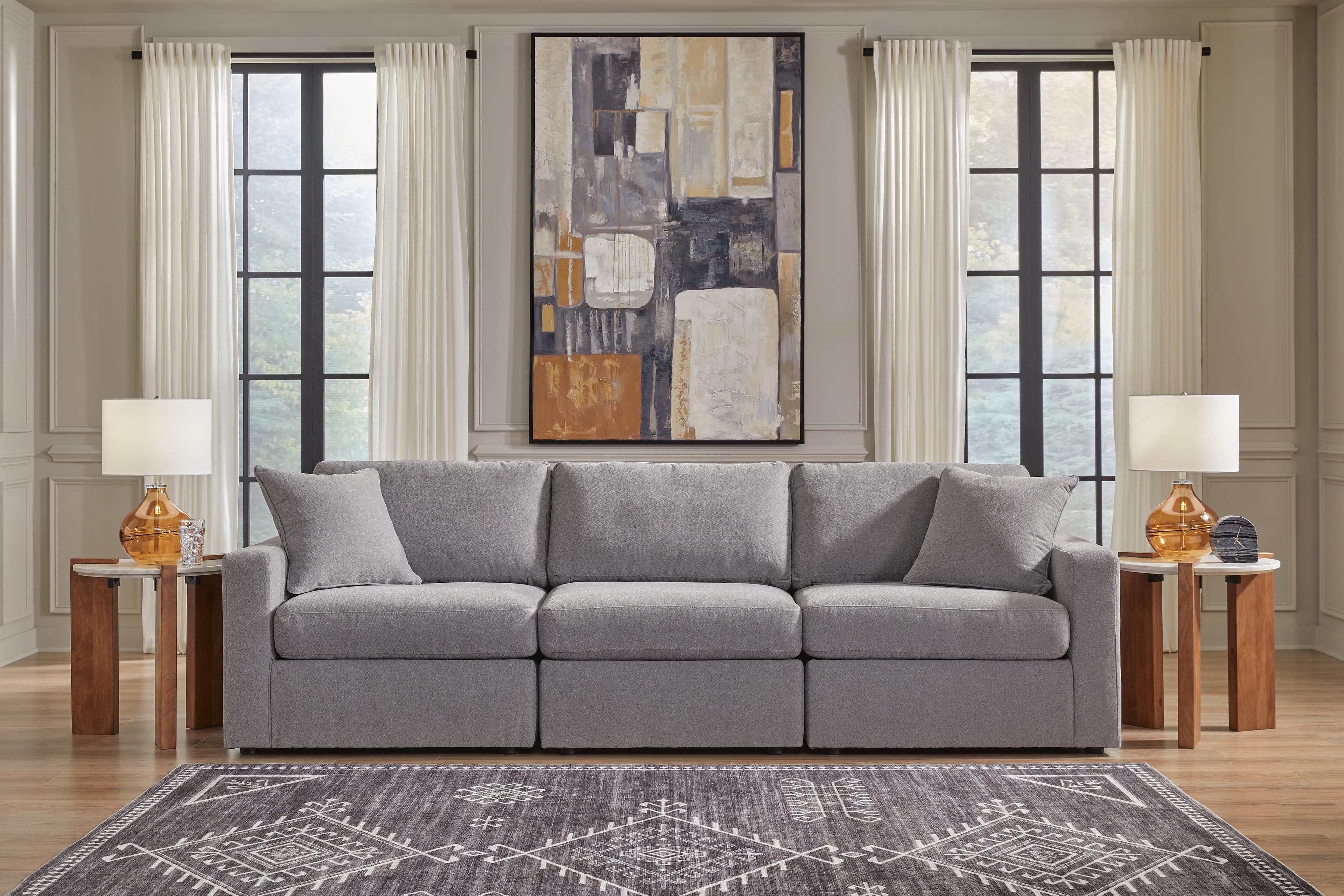 Modmax 3-Piece Sectional — Black/Gray — view 2