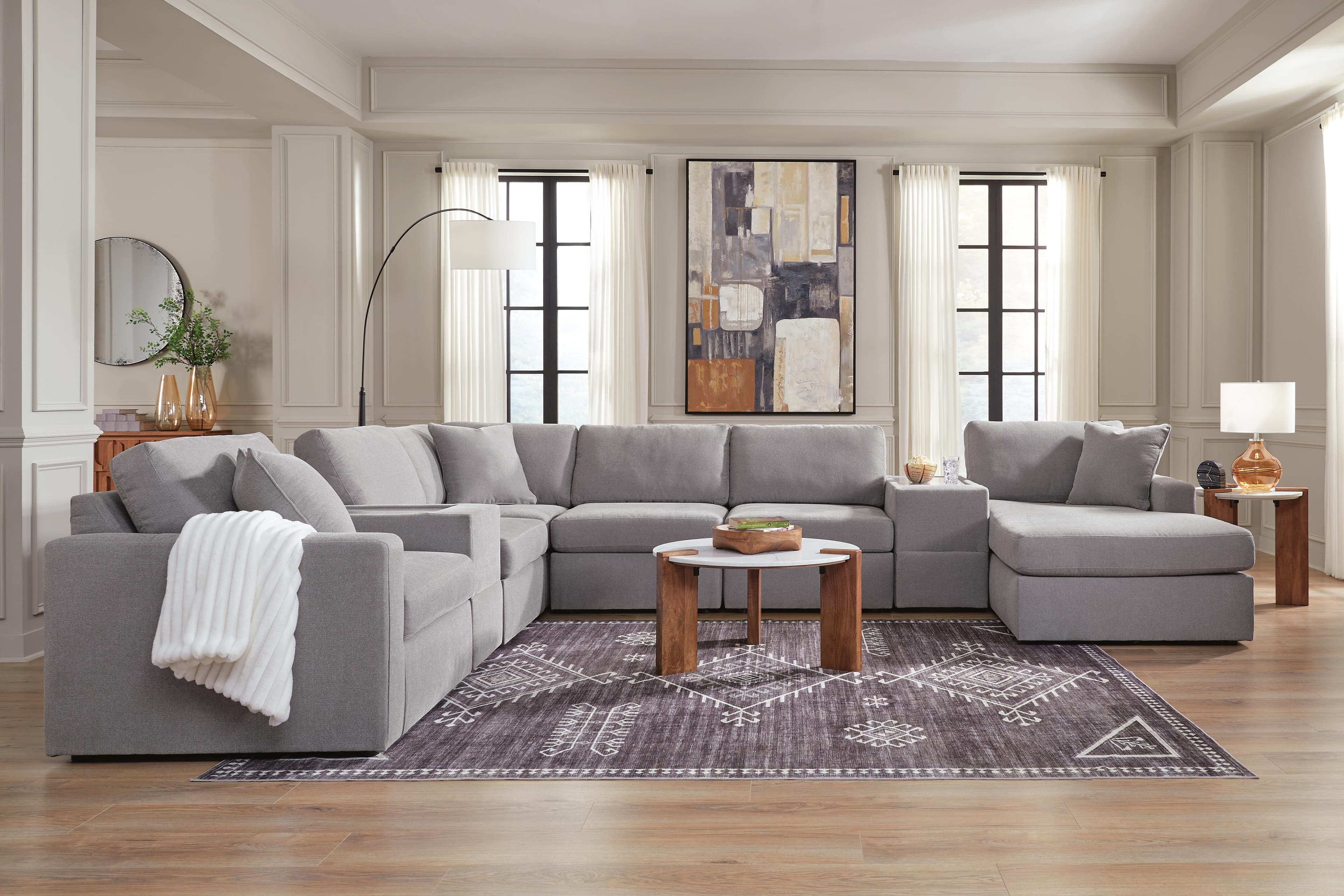 Modmax 8-Piece Sectional with Chaise — Black/Gray — view 3