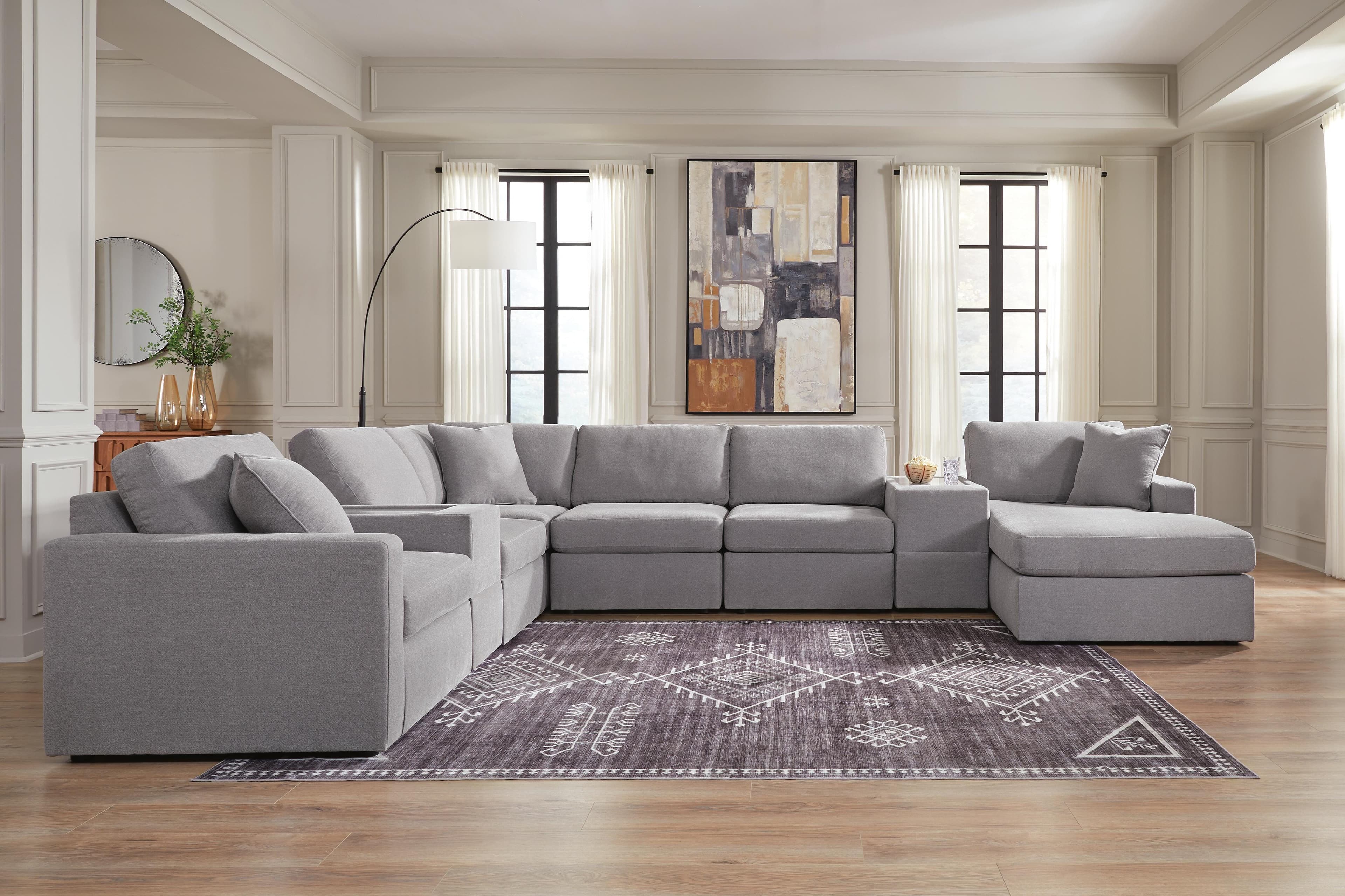 Modmax 8-Piece Sectional with Chaise — Black/Gray — view 2