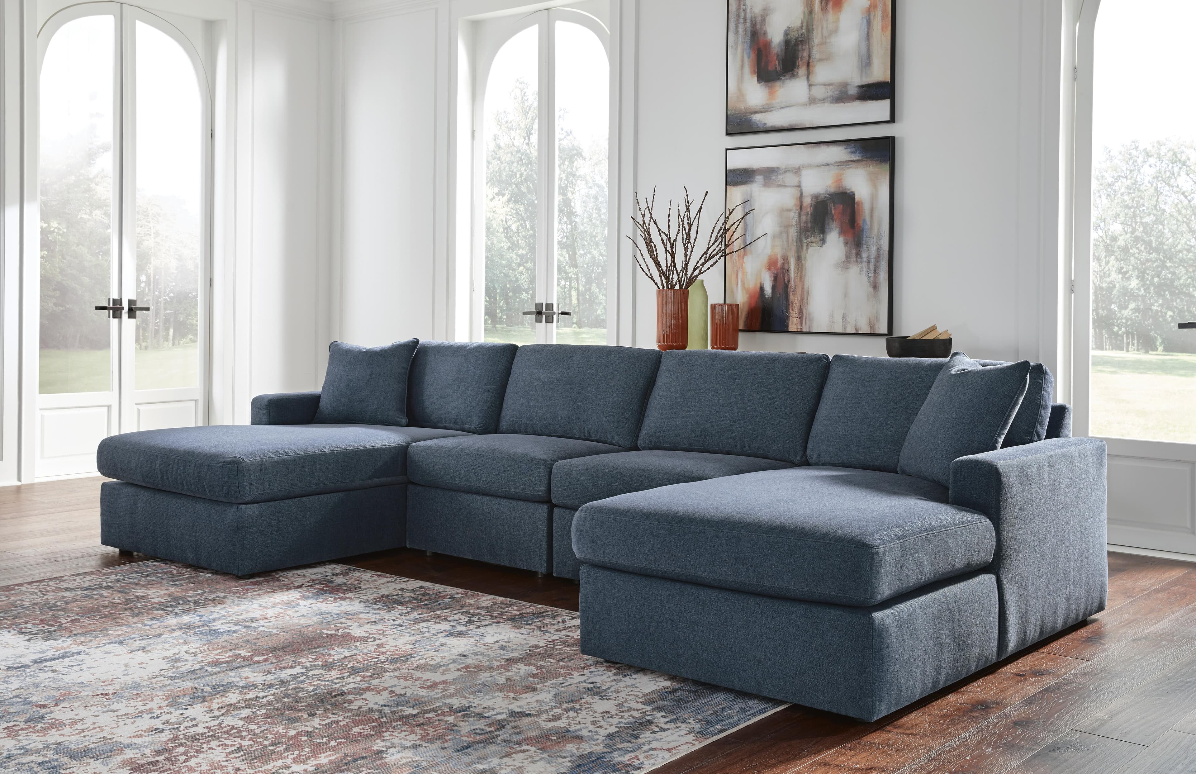 Modmax 4-Piece Sectional with Chaise — Blue — view 2
