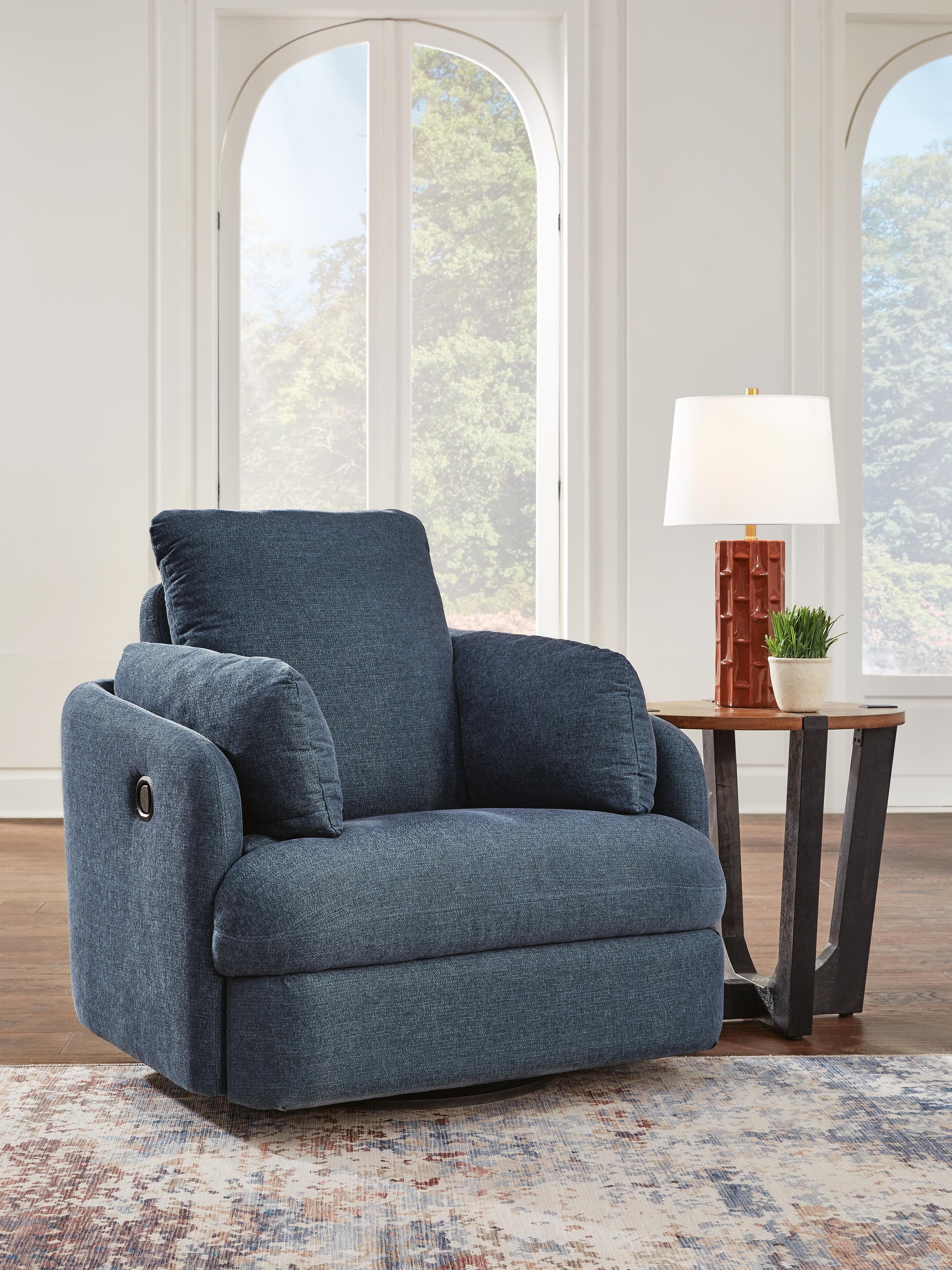 Modmax Swivel Glider Recliner — Blue — view 2