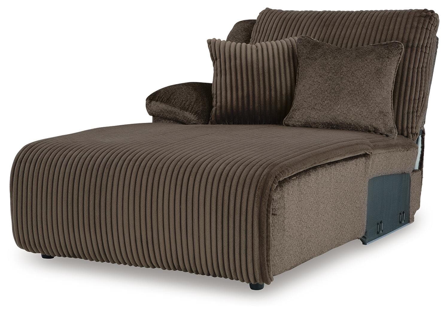 Top Tier 3-Piece Reclining Sofa Chaise Sectional — Chocolate — view 3