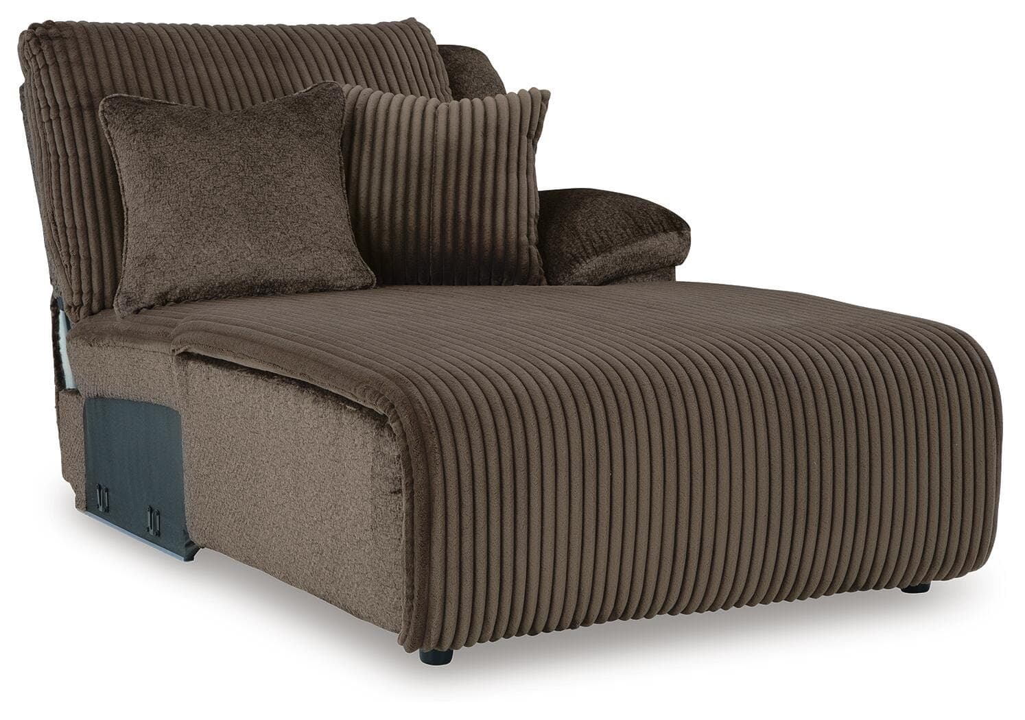 Top Tier 3-Piece Reclining Sofa Chaise Sectional — Chocolate — view 3
