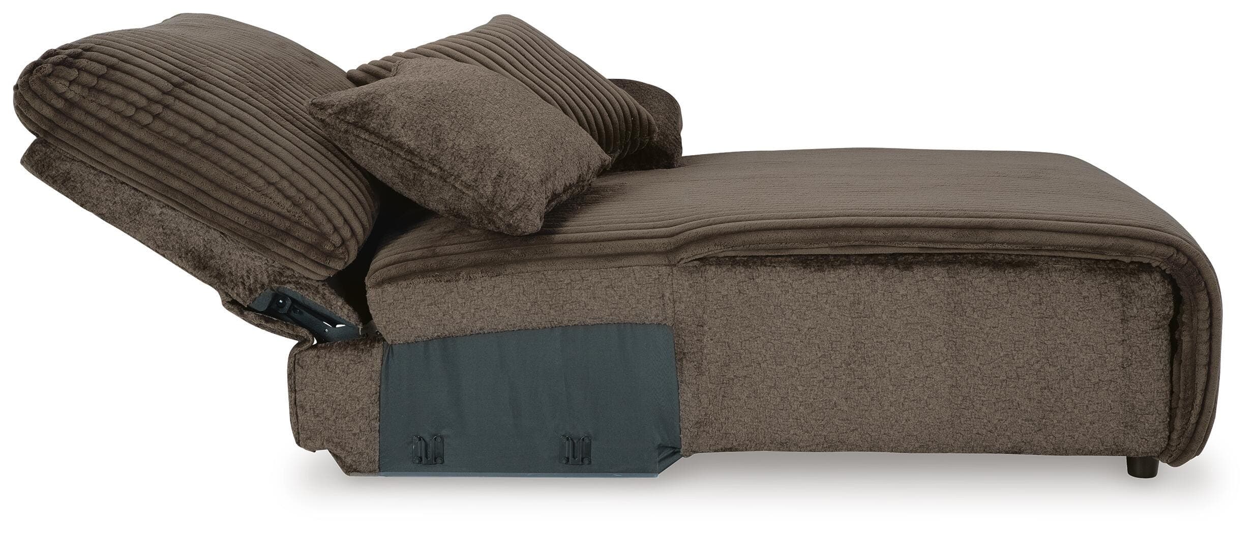 Top Tier 3-Piece Reclining Sofa Chaise Sectional — Chocolate — view 5