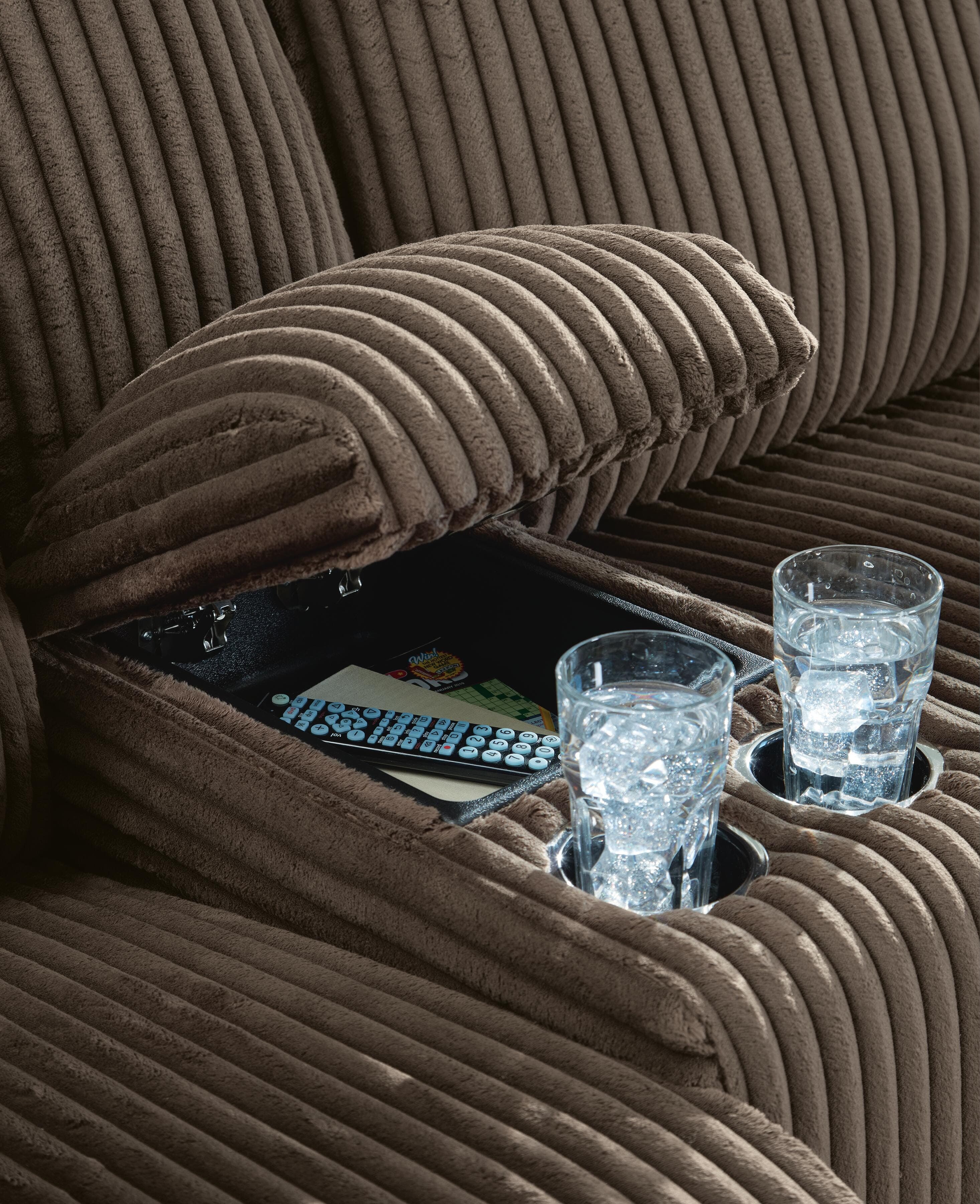 Top Tier 6-Piece Reclining Sectional with Chaise — Brown/Beige — view 5