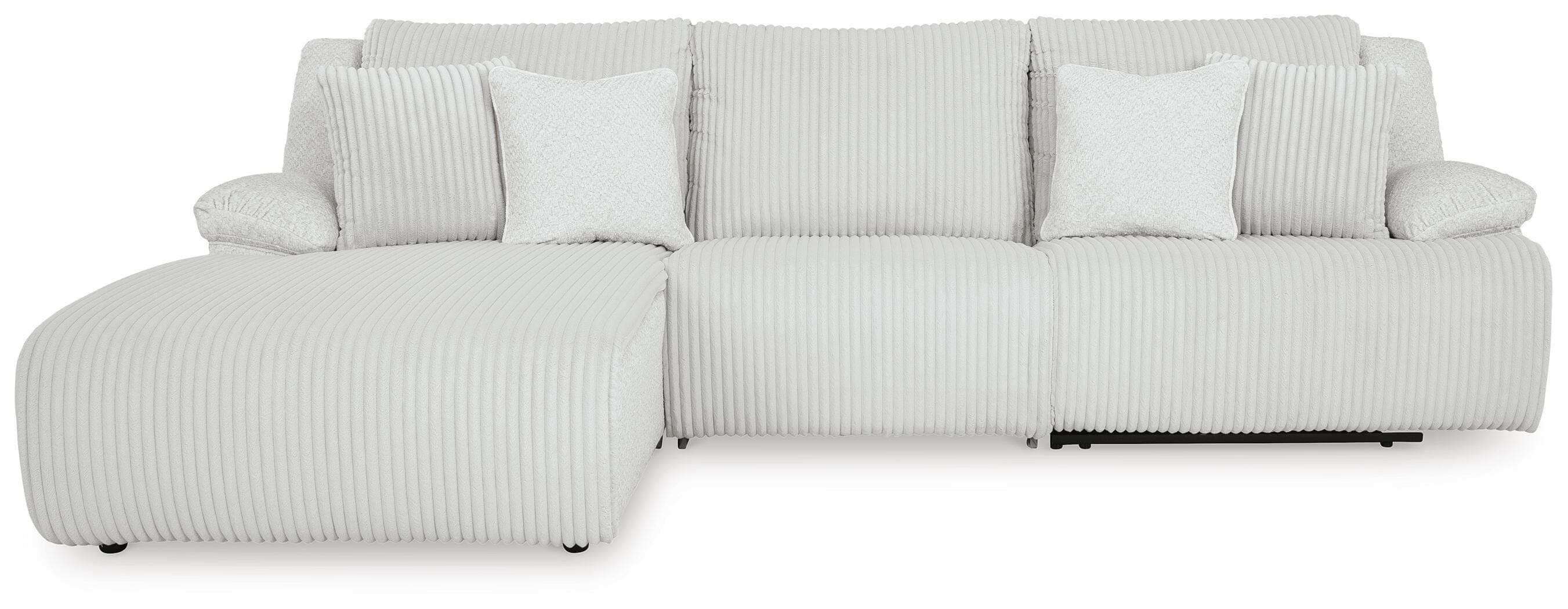 Top Tier 3-Piece Reclining Sectional Sofa Chaise — Black/Gray — view 3