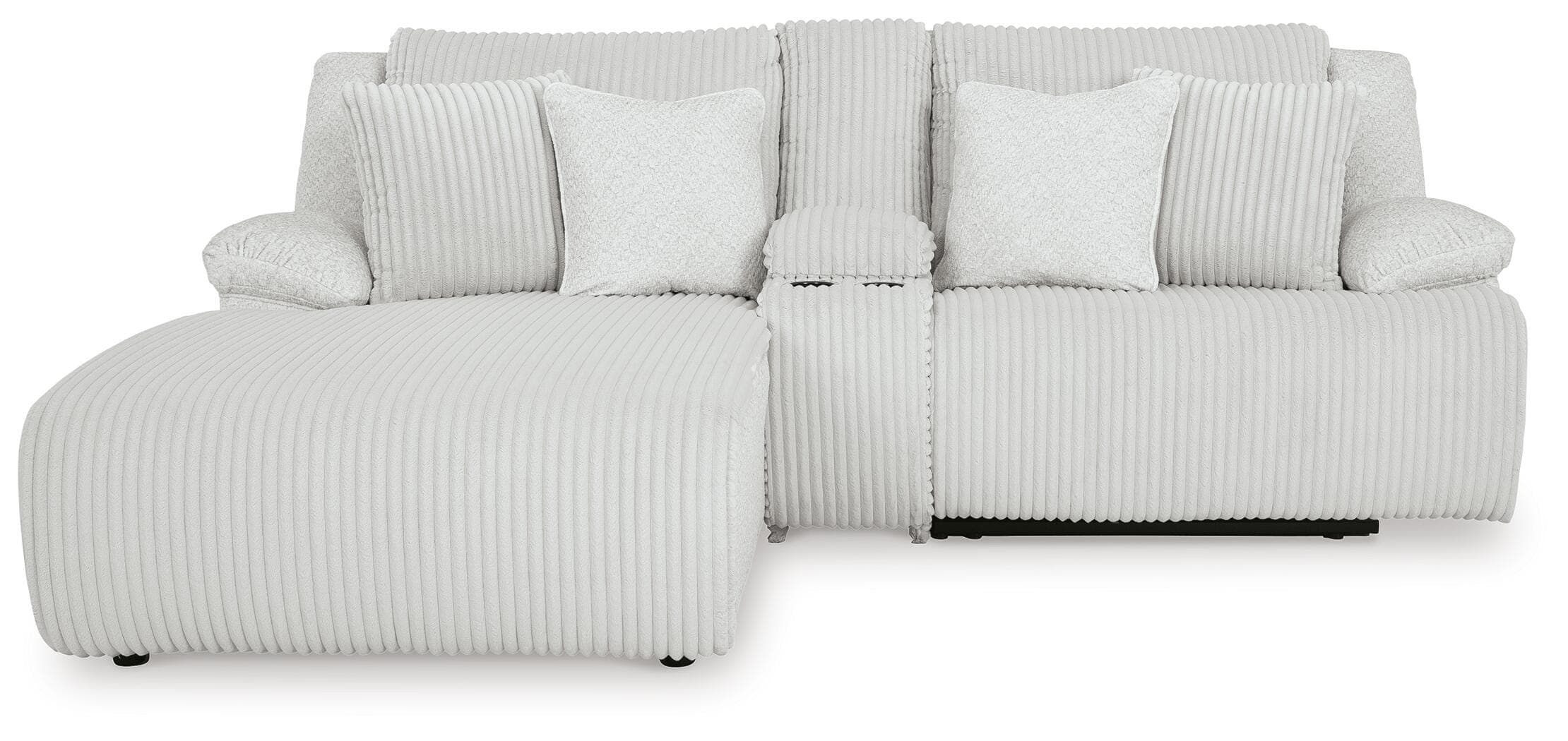 Top Tier 3-Piece Reclining Sectional Sofa with Chaise — Black/Gray — view 4