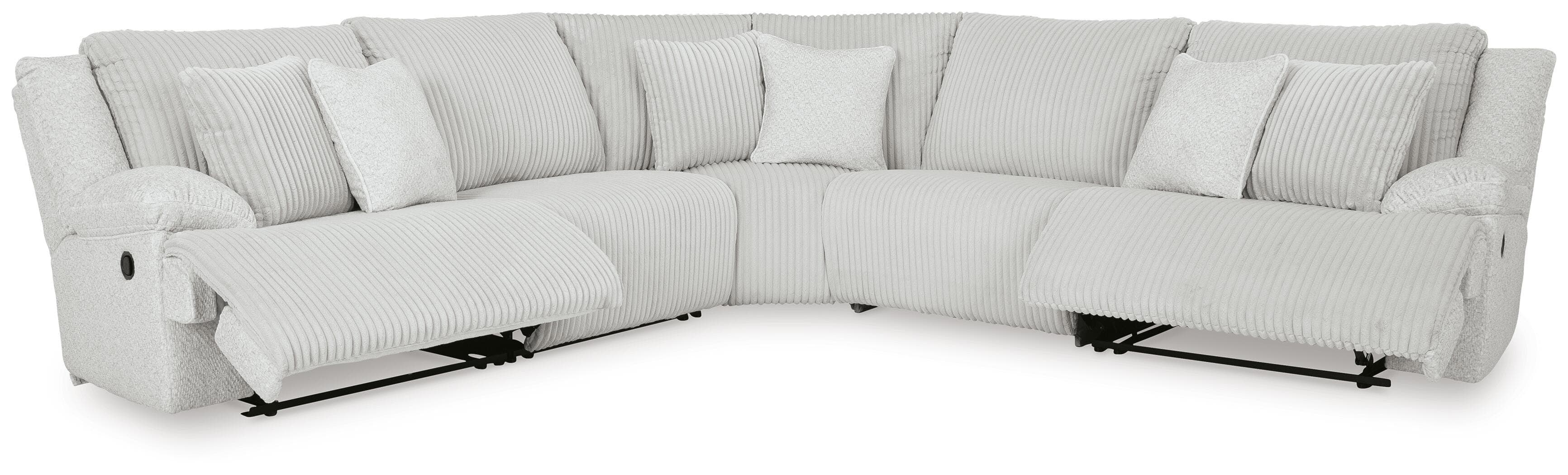 Top Tier 5-Piece Reclining Sectional — Black/Gray — view 3