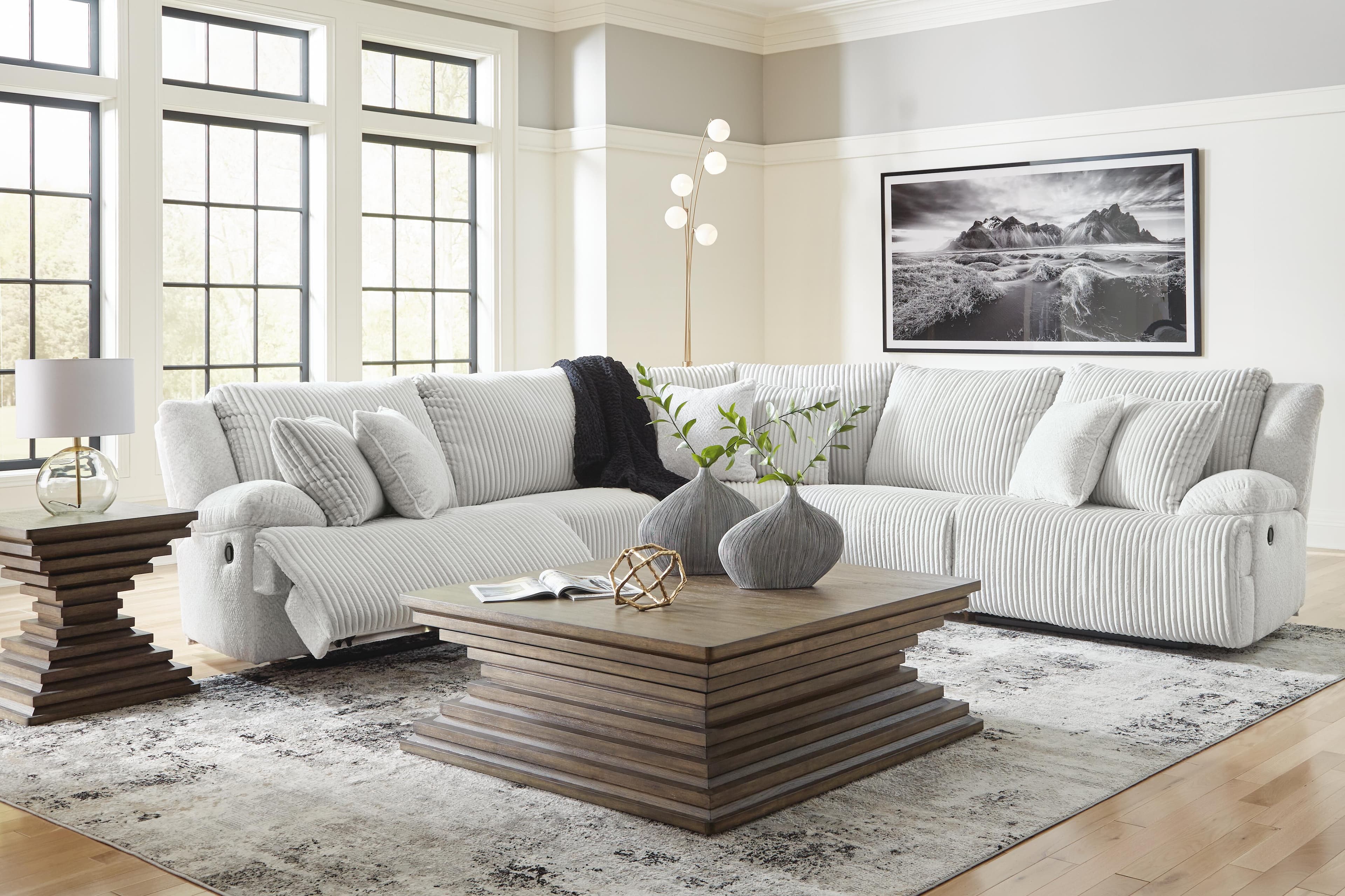 Top Tier 5-Piece Reclining Sectional — Black/Gray — view 5