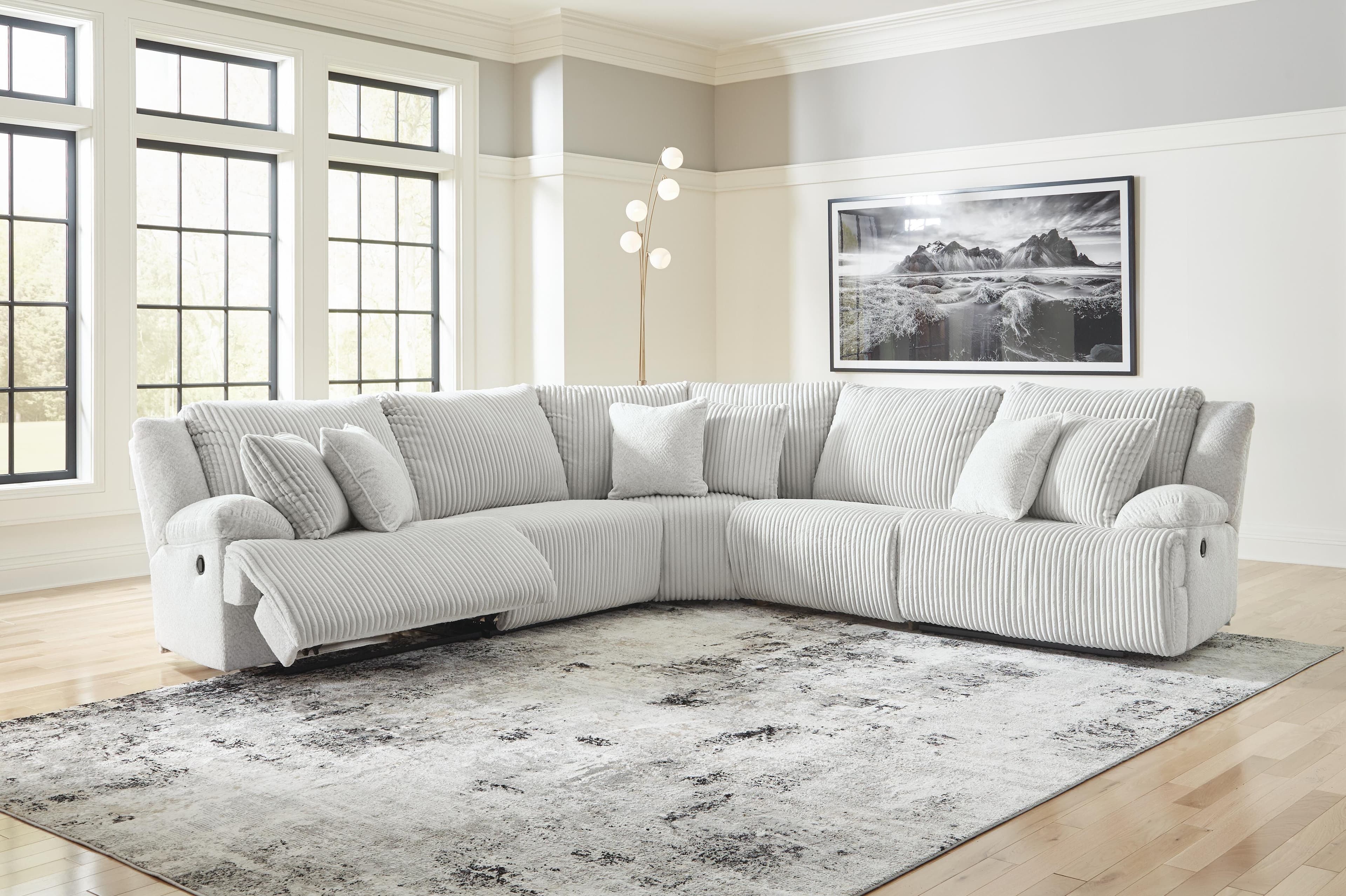Top Tier 5-Piece Reclining Sectional — Black/Gray — view 2