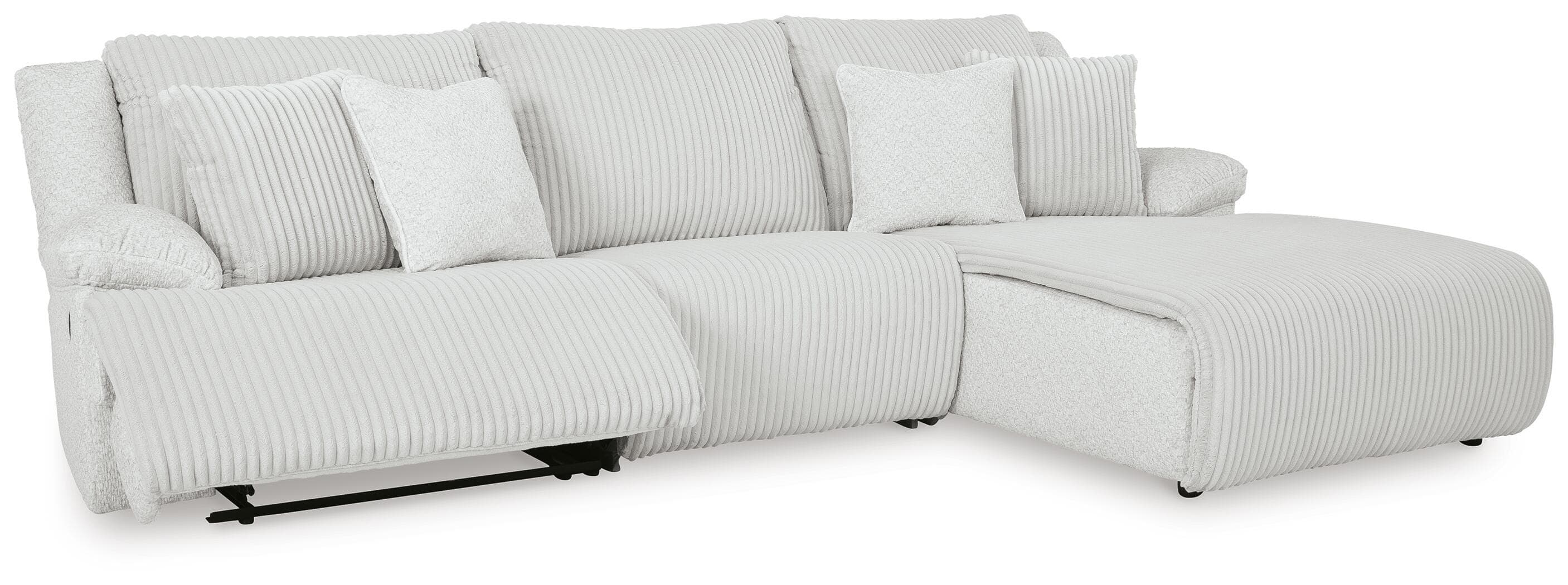 Top Tier 3-Piece Reclining Sectional Sofa Chaise — Black/Gray — view 3
