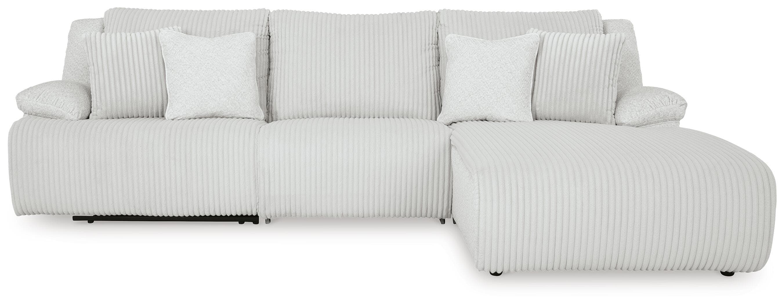 Top Tier 3-Piece Reclining Sectional Sofa Chaise — Black/Gray — view 4
