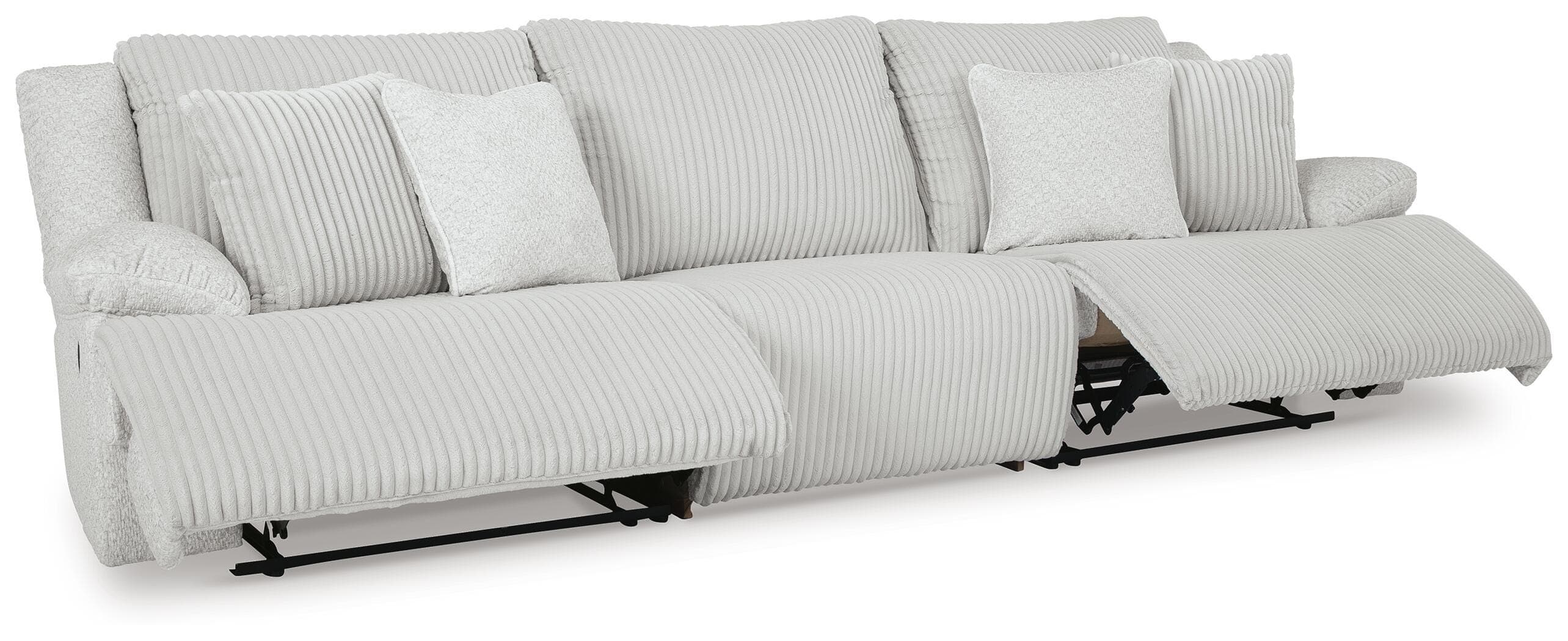 Top Tier 3-Piece Reclining Sectional Sofa — Black/Gray — view 4