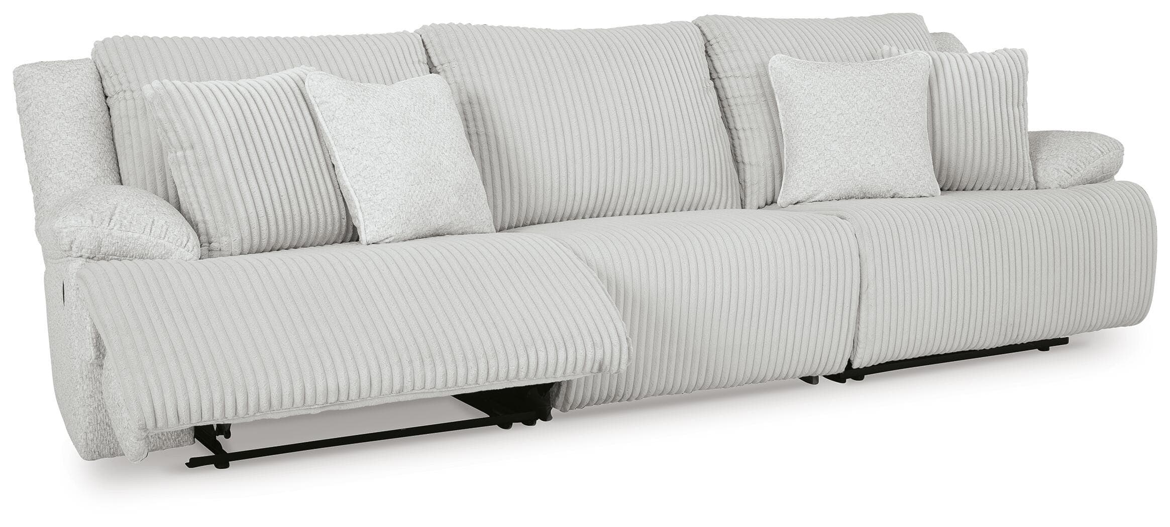 Top Tier 3-Piece Reclining Sectional Sofa — Black/Gray — view 3