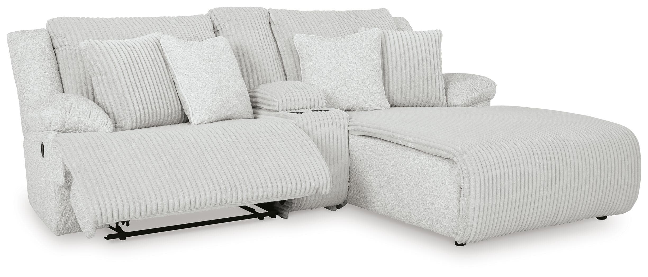 Top Tier 3-Piece Reclining Sectional Sofa with Chaise — Black/Gray — view 3
