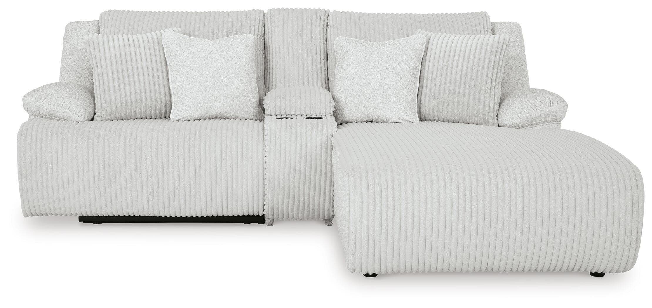 Top Tier 3-Piece Reclining Sectional Sofa with Chaise — Black/Gray — view 4