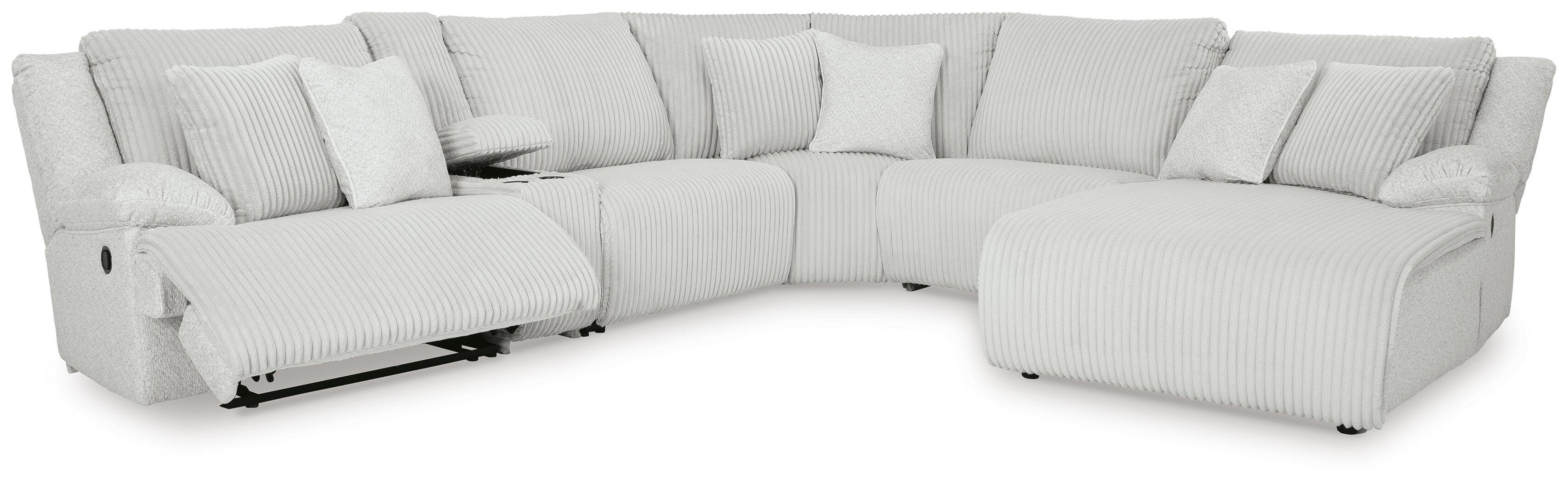 Top Tier 6-Piece Reclining Sectional with Chaise — Black/Gray — view 3