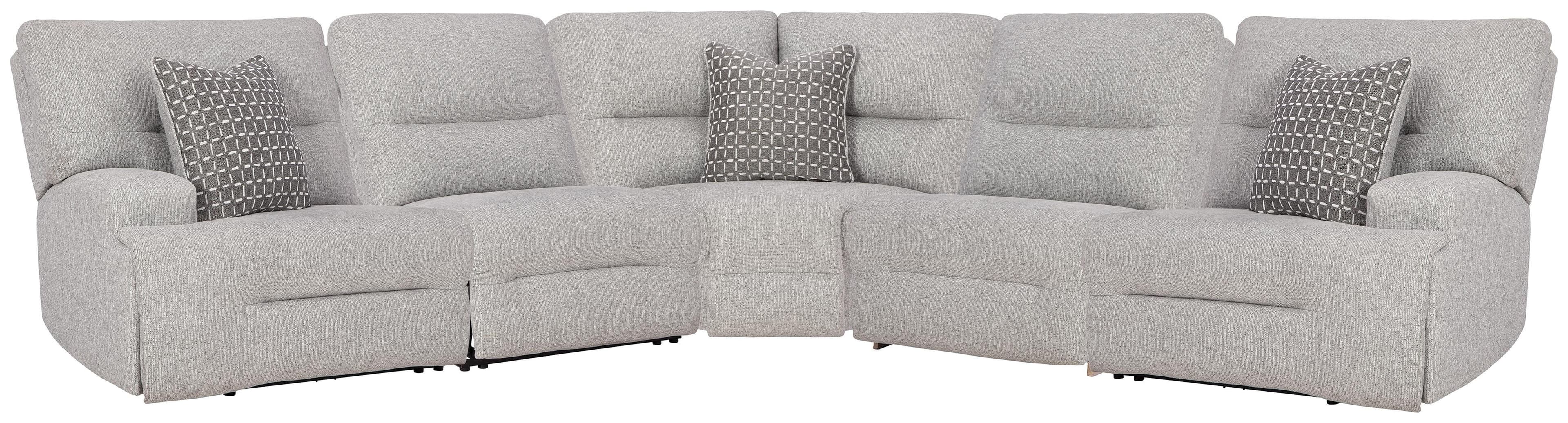 Acklen Place 5-Piece Power Reclining Sectional — Black/Gray — Elite Furniture Cincinnati