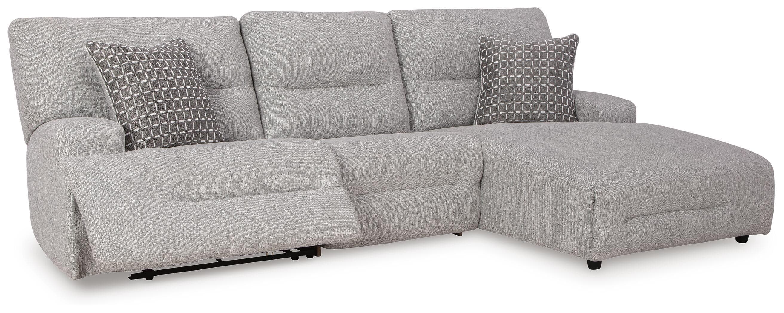 Acklen Place 3-Piece Power Reclining Sectional — Black/Gray — view 2