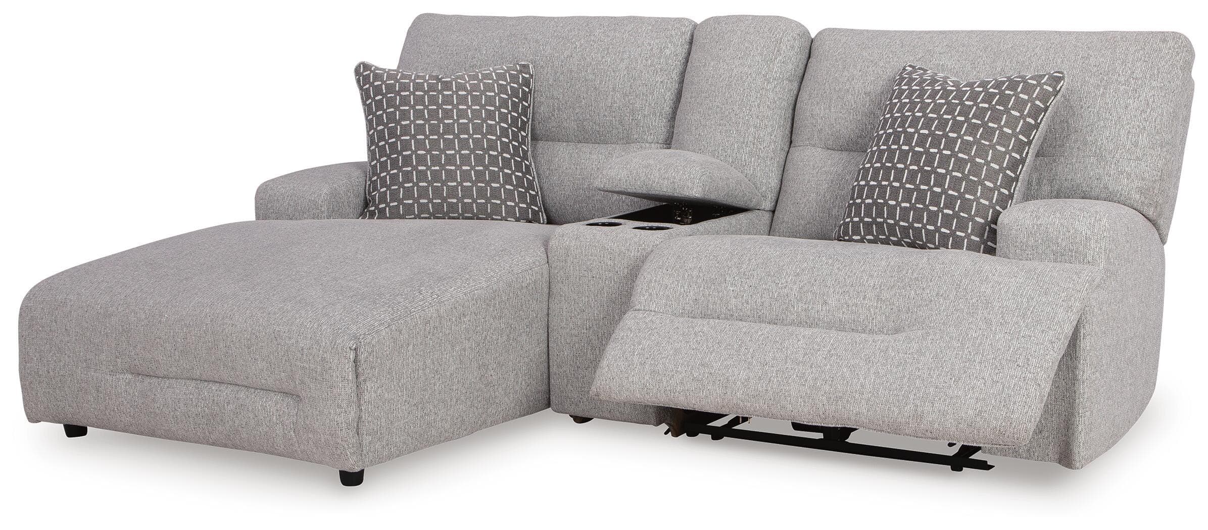 Acklen Place 3-Piece Power Reclining Sectional Sofa with Chaise — Black/Gray — view 3